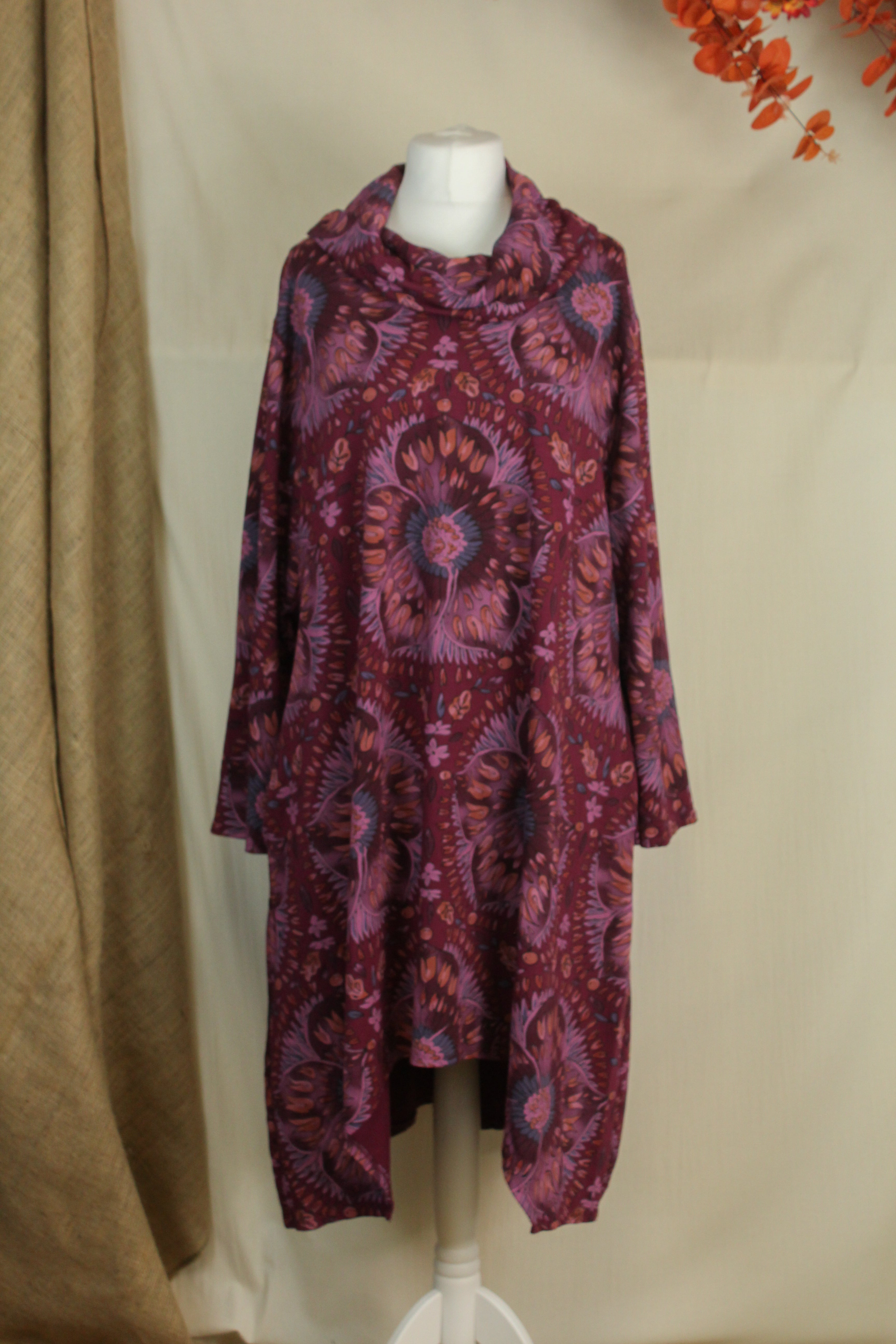 Plus Size Floral Cowl Neck Midi Dress image 5