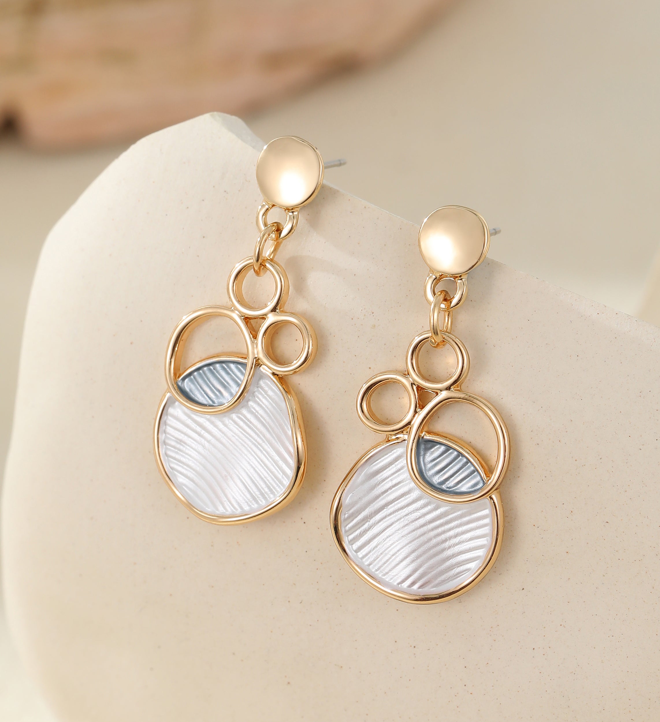 Maeve Circle Abstract Drop Earrings