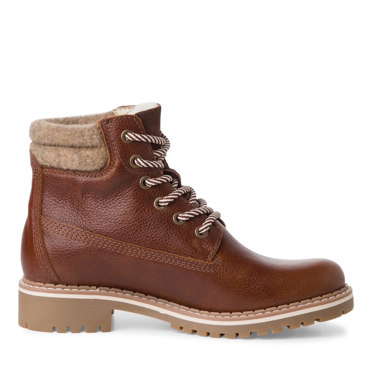 Tamaris Tan Brown Leather Lace Up Boots image 2