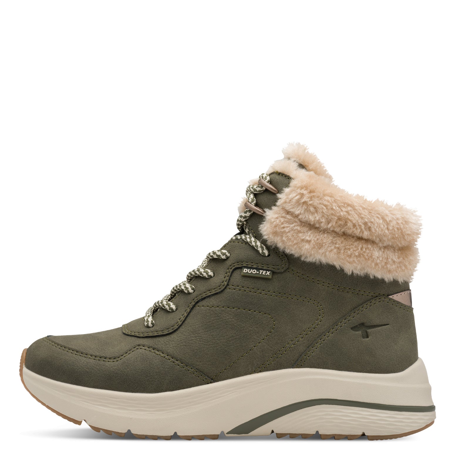 Tamaris Olive Faux Fur Lace-up Boots image 5