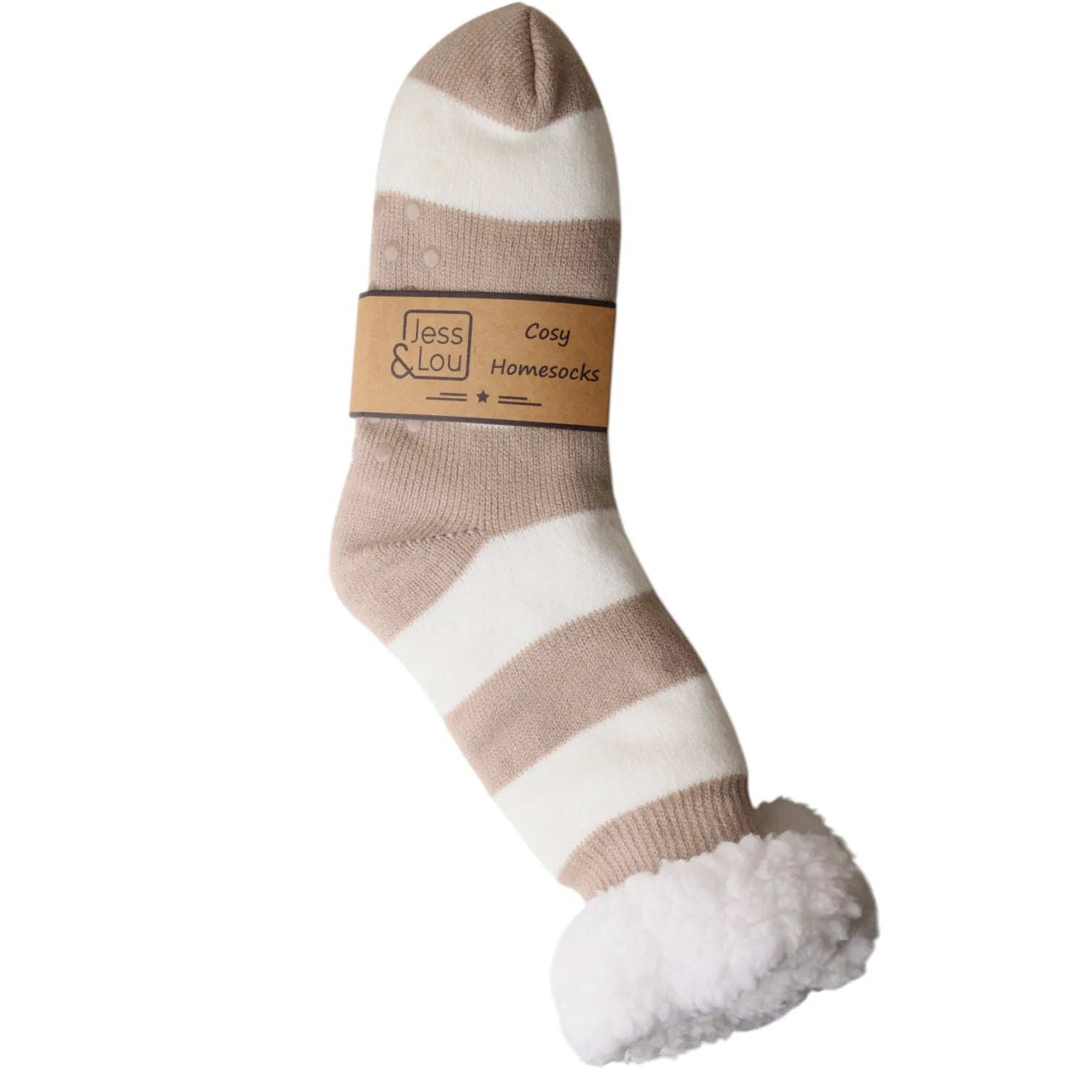 Striped Fleece Lined Slipper Socks image 0