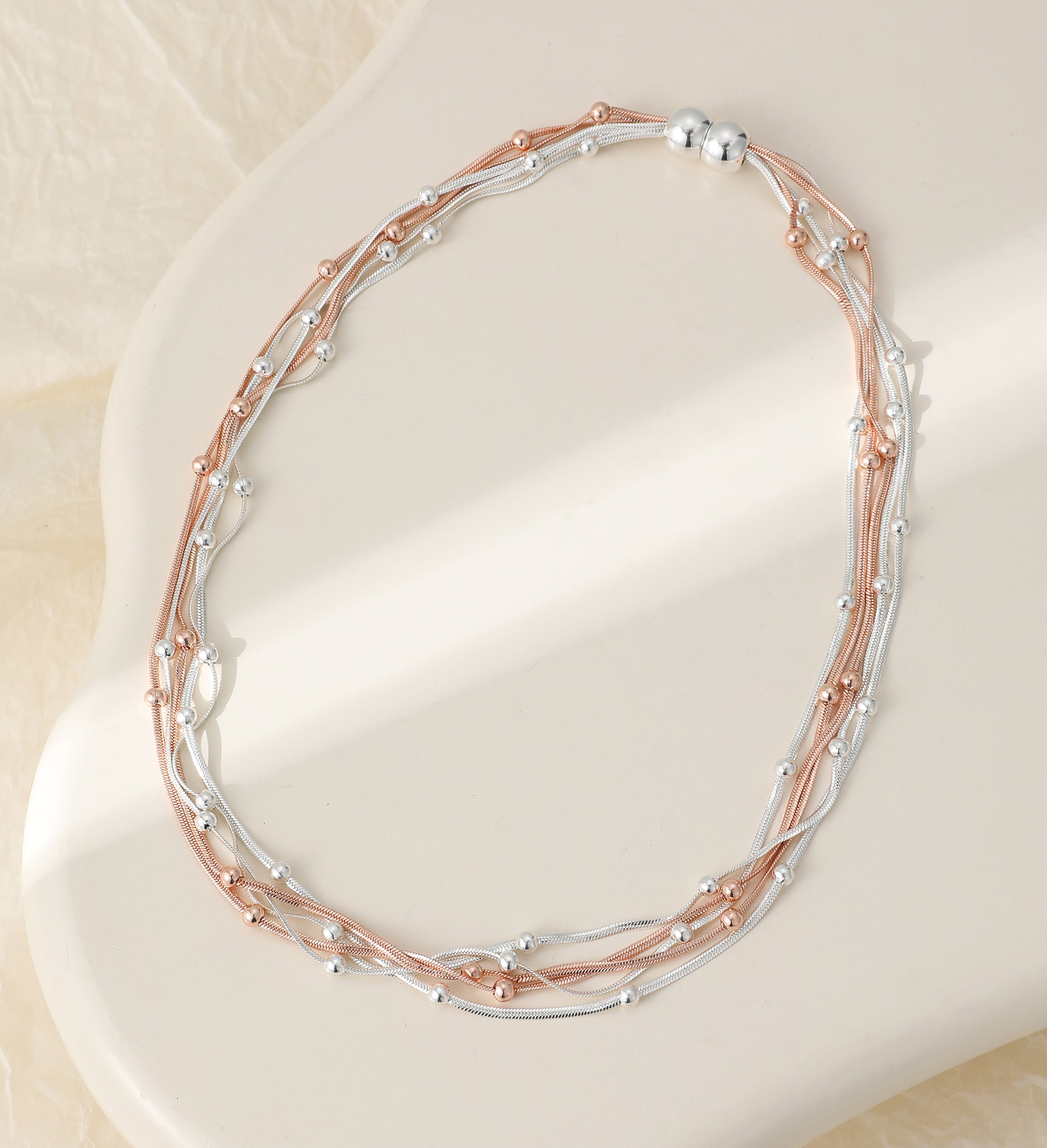 Two Tone Strand Necklace - The Coastal Boutique