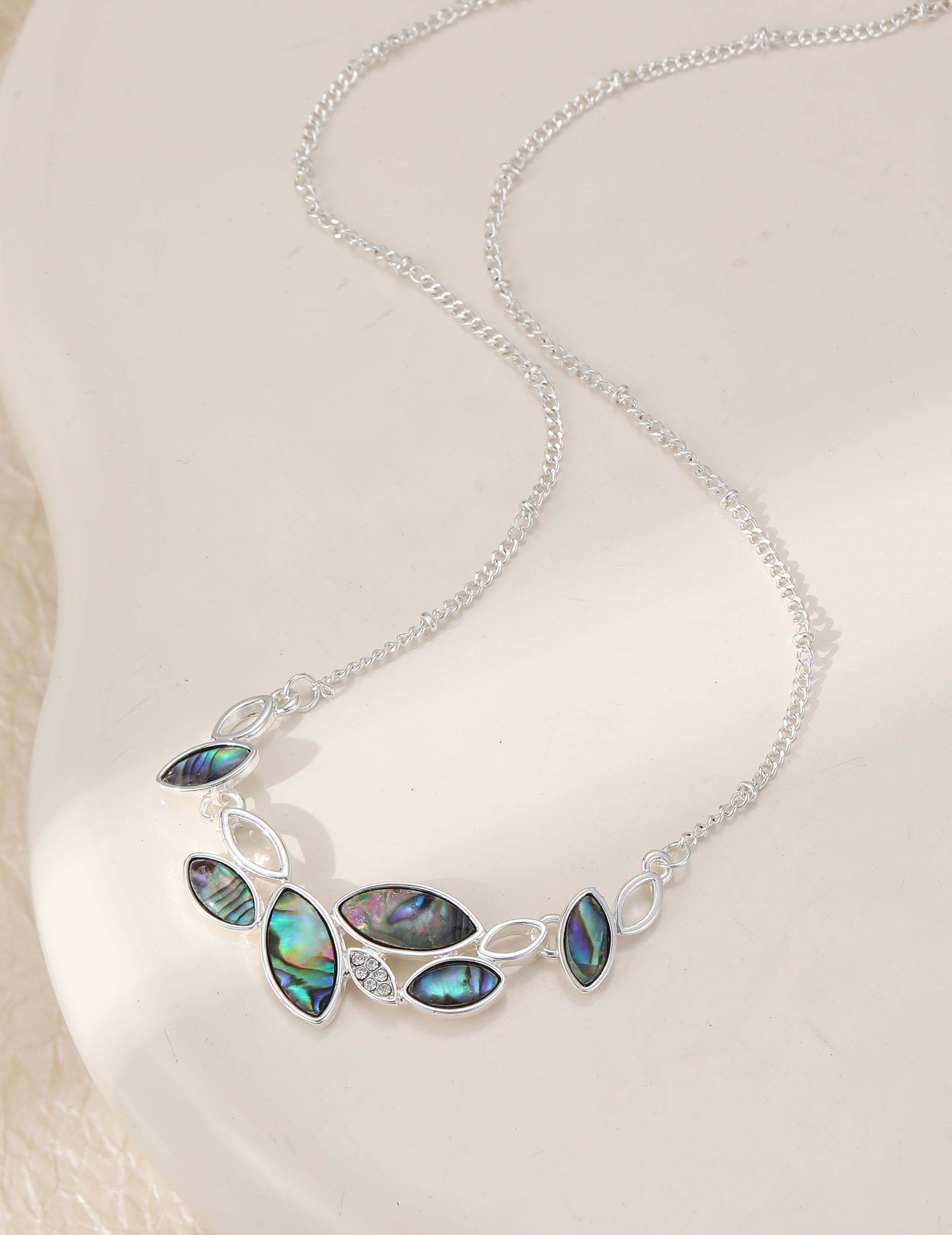 Amanda Abalone Style Leaf Necklace