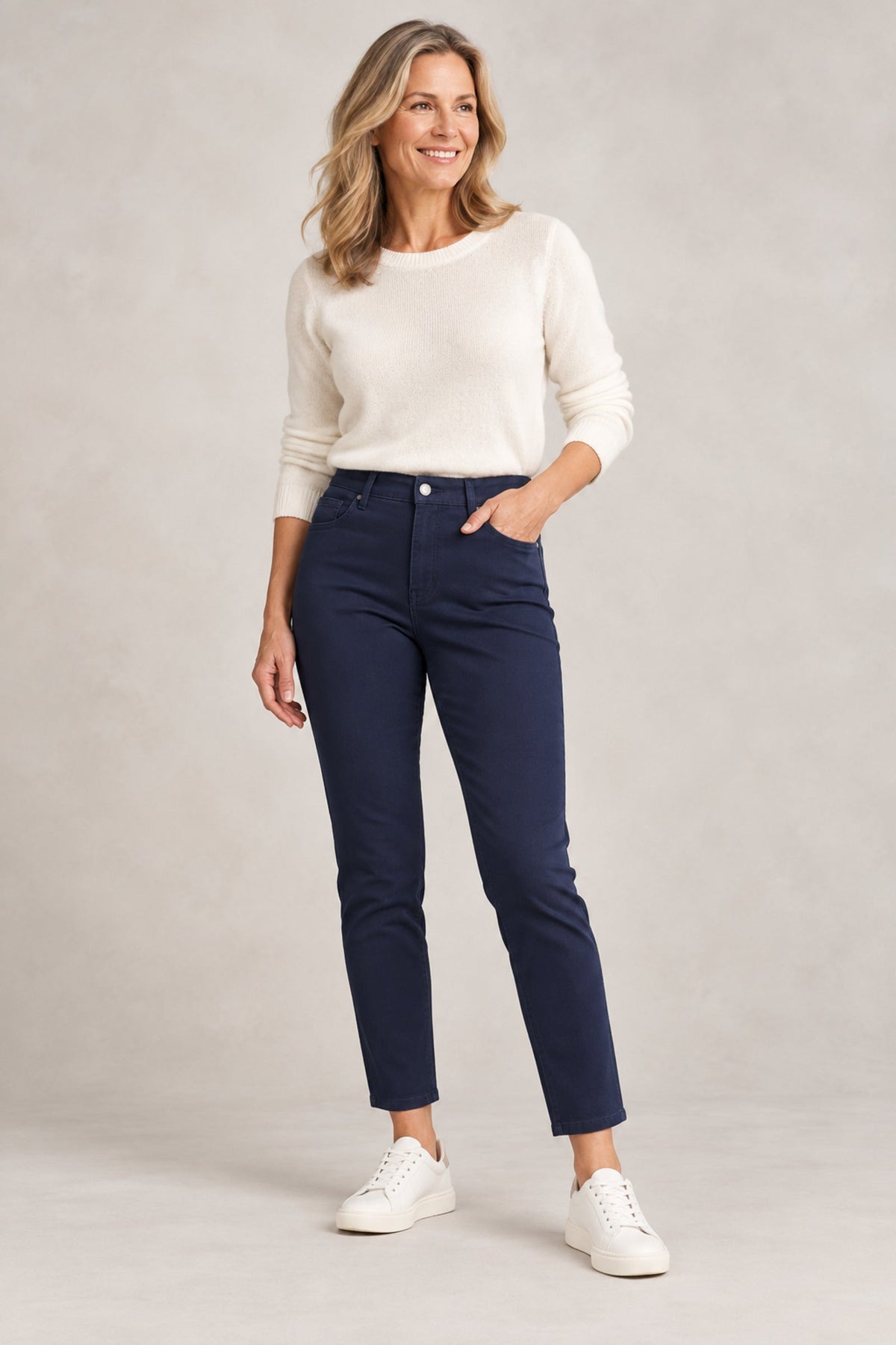 PINNS 780T four-way stretch denim jeans in navy