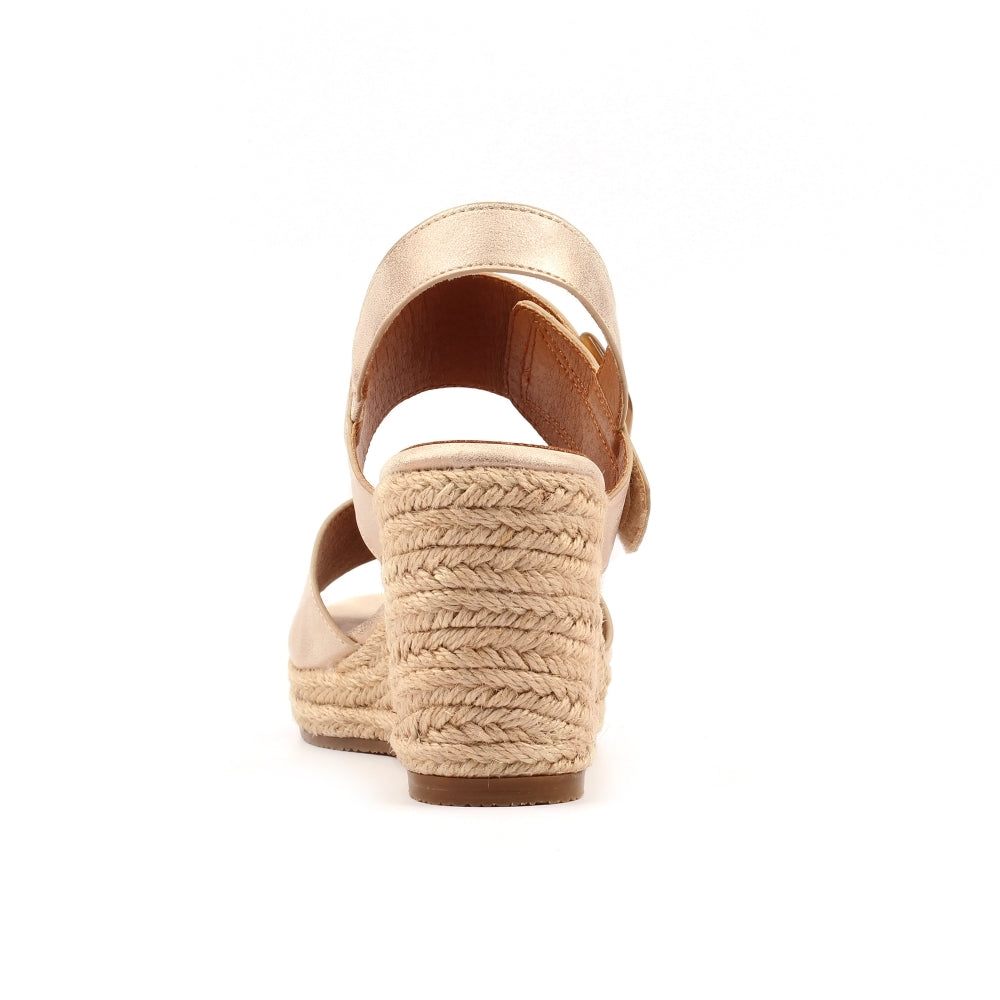 Lunar Rochester Gold Wedge Sandals