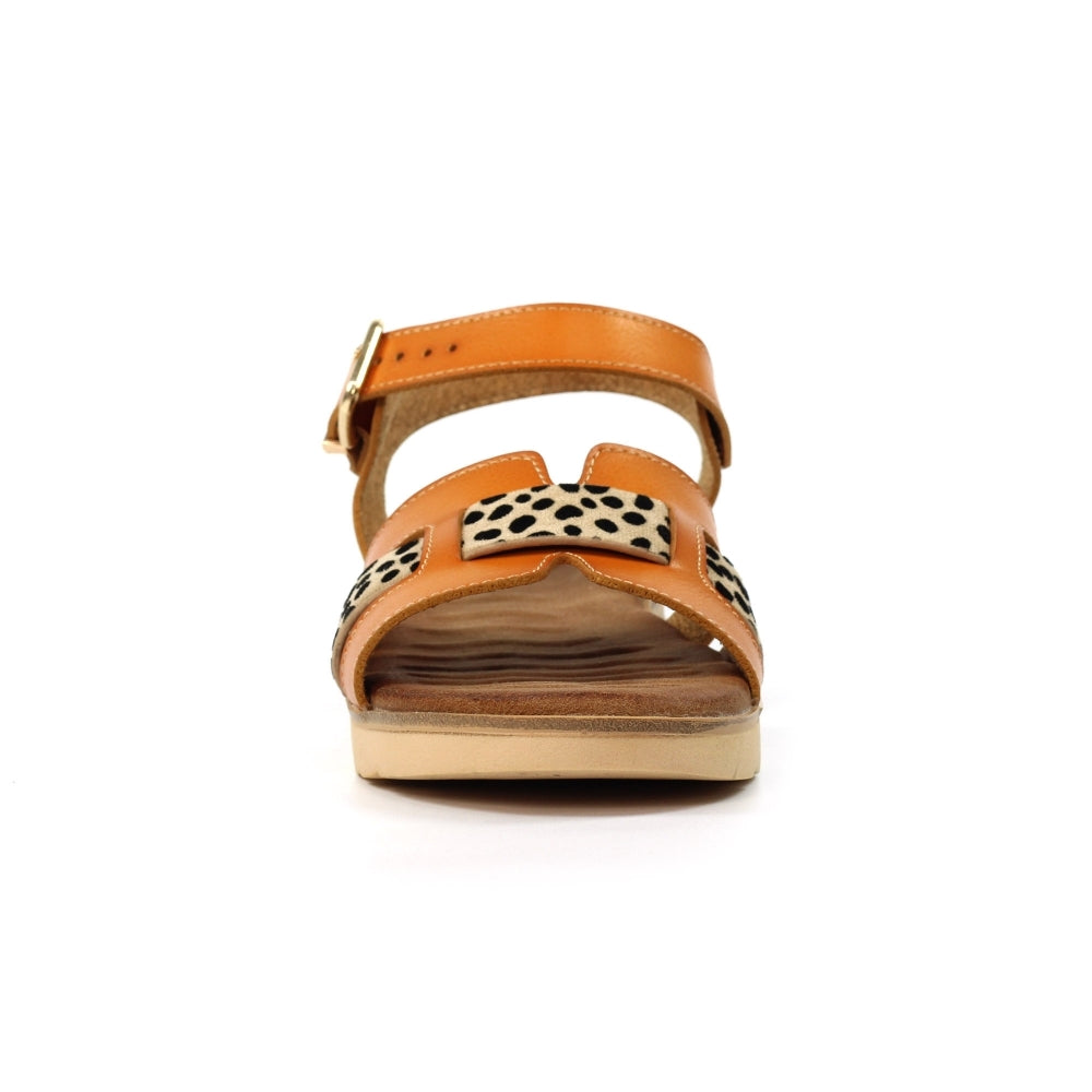 Lunar Buckled Carla Tan Sandal with Leapord Print image 6