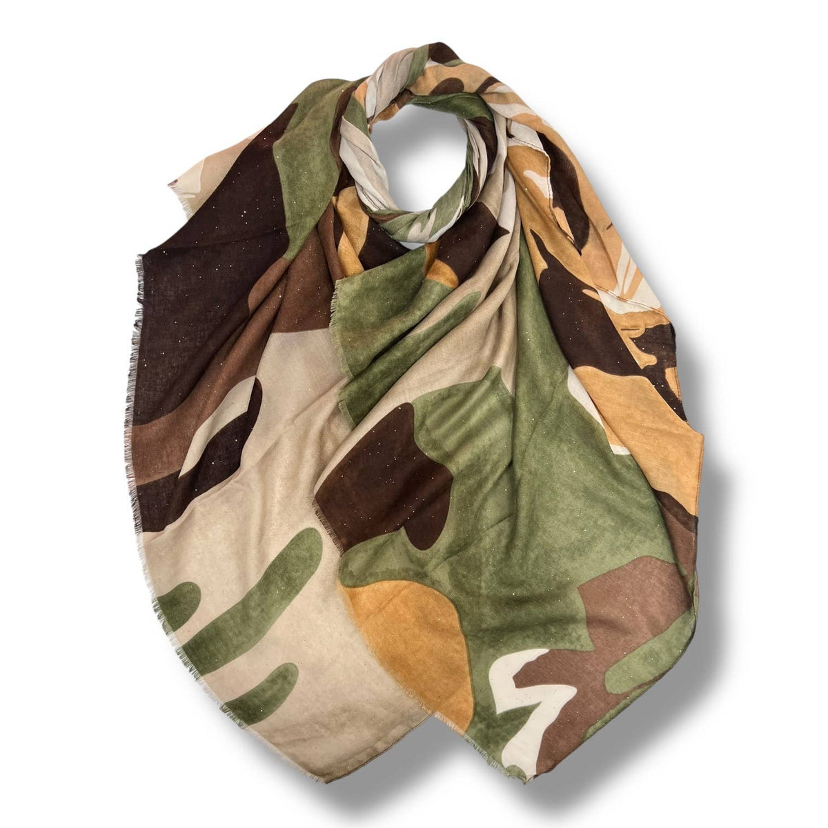Camouflage print scarf