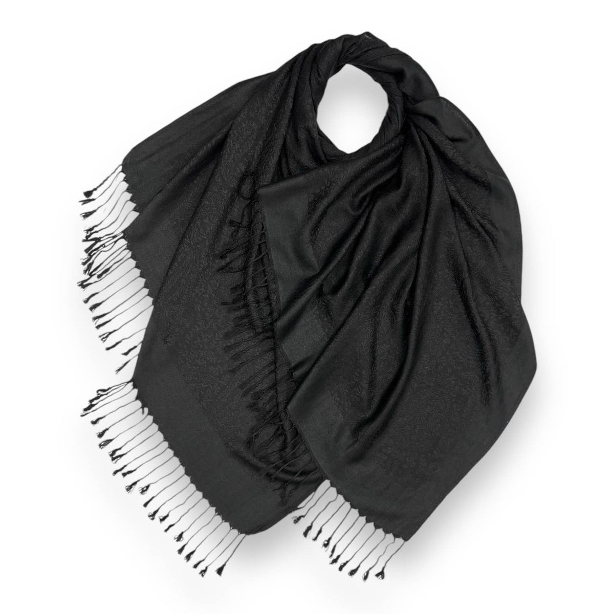 Pashmina paisley print finished with tassels