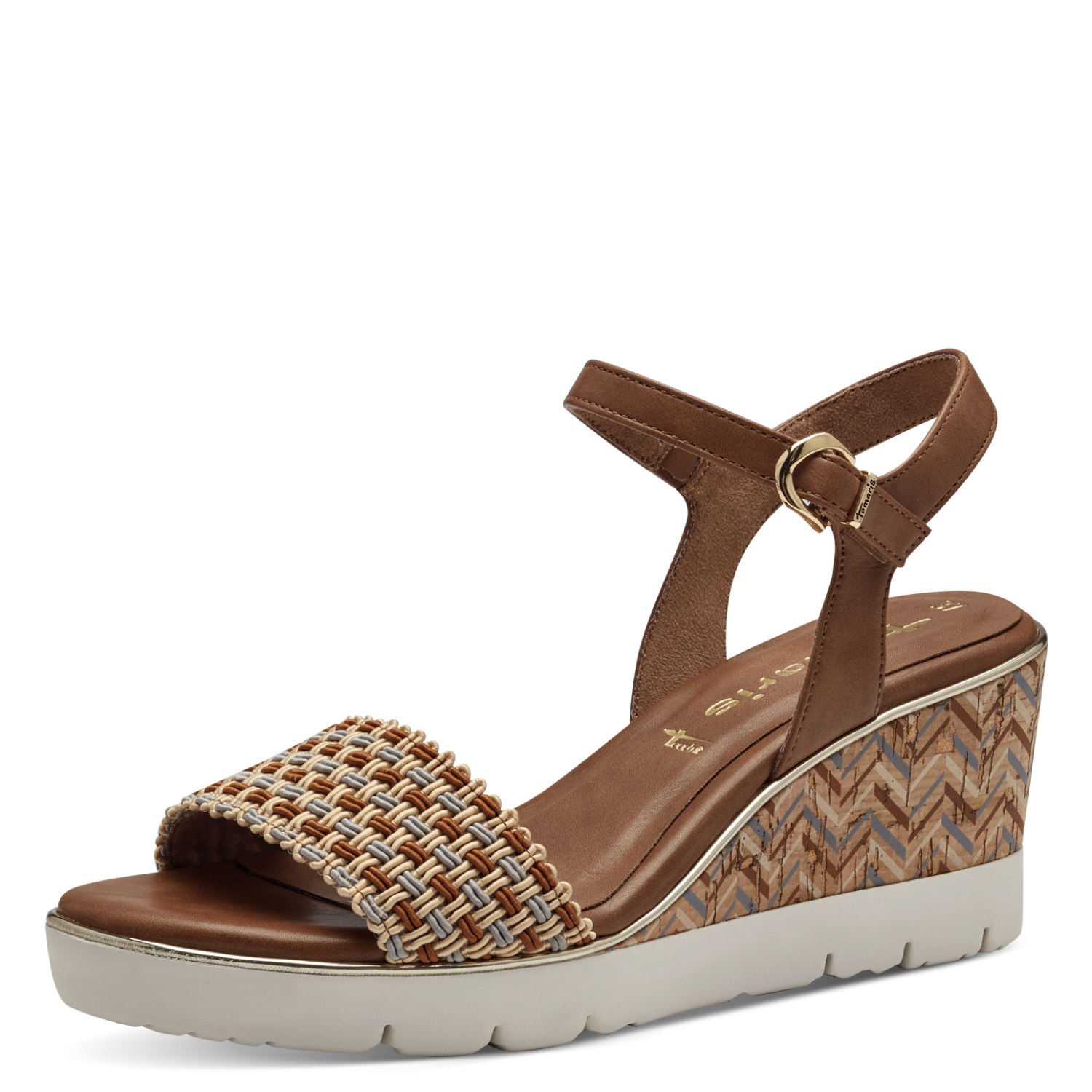 Tamaris Tan Cognac Wedge Sandals image 1