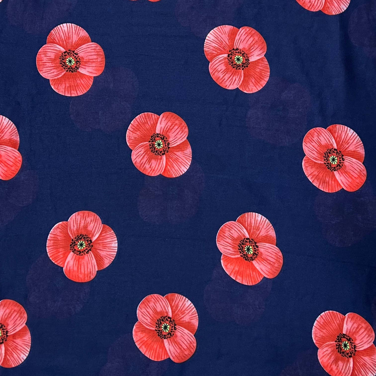 Poppy flower print on lightweight cotton mix scarf - The Coastal Boutique
