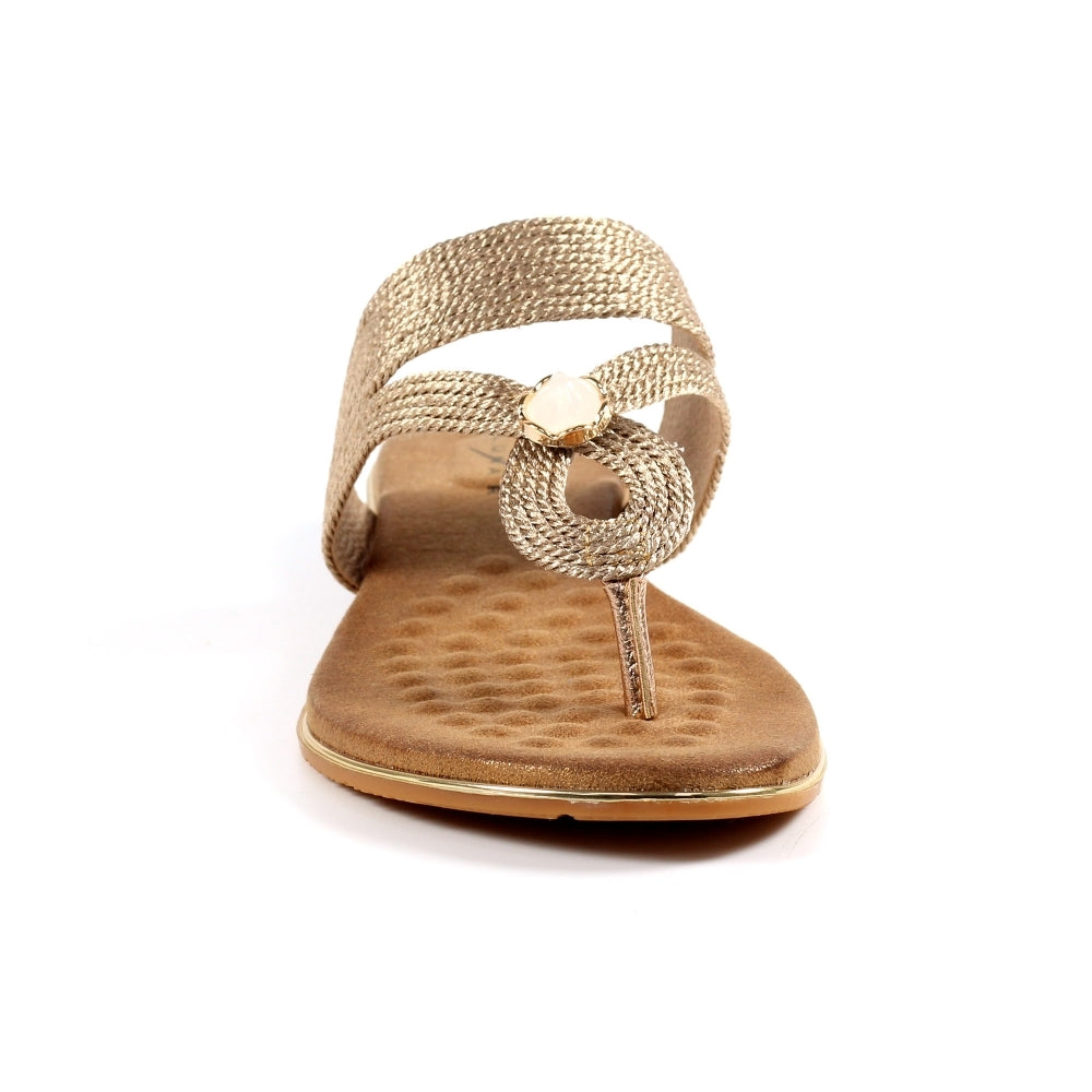 Lunar Ezra Gold Sandal with Toe Post image 9