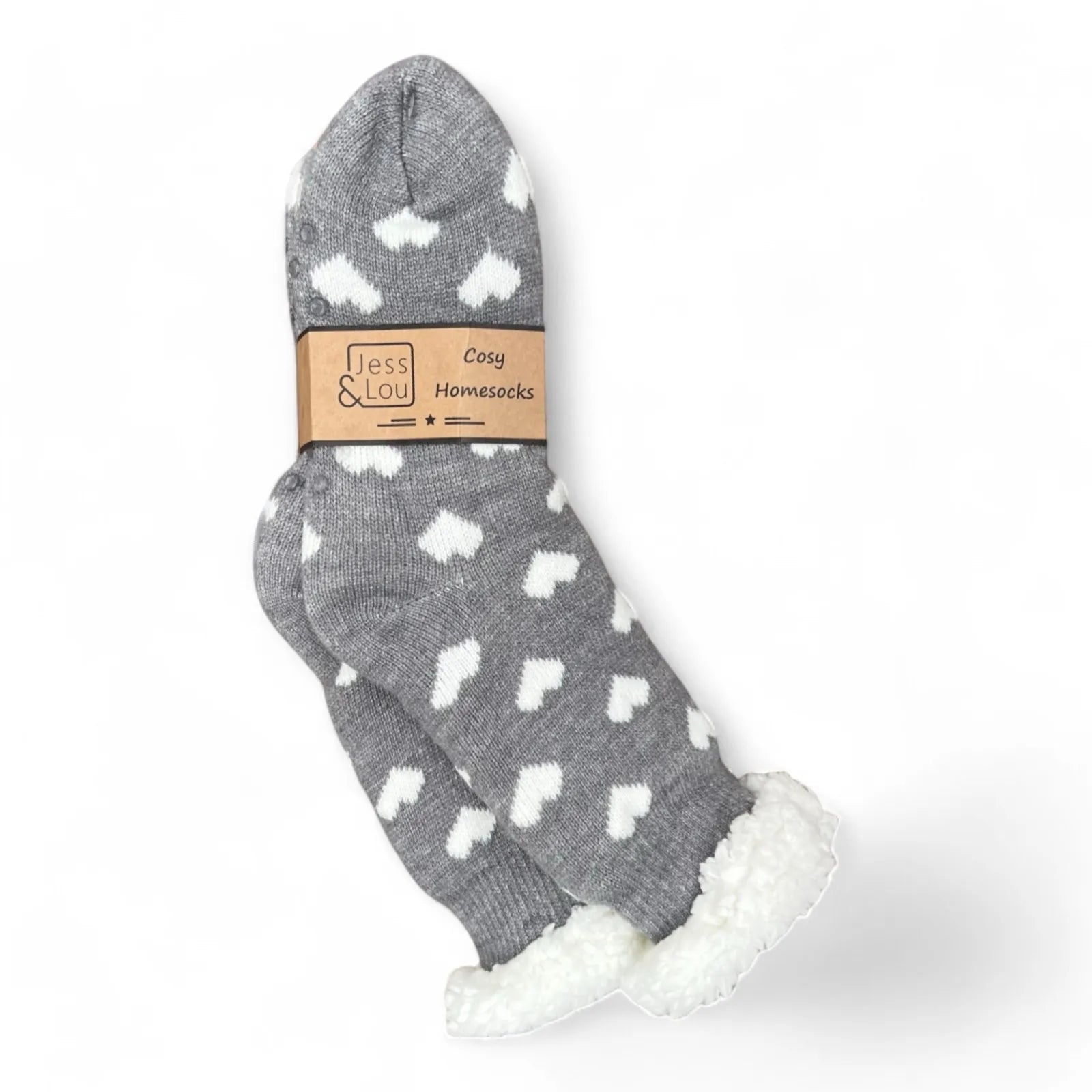 Fleece Lined Heart Slipper Socks image 2