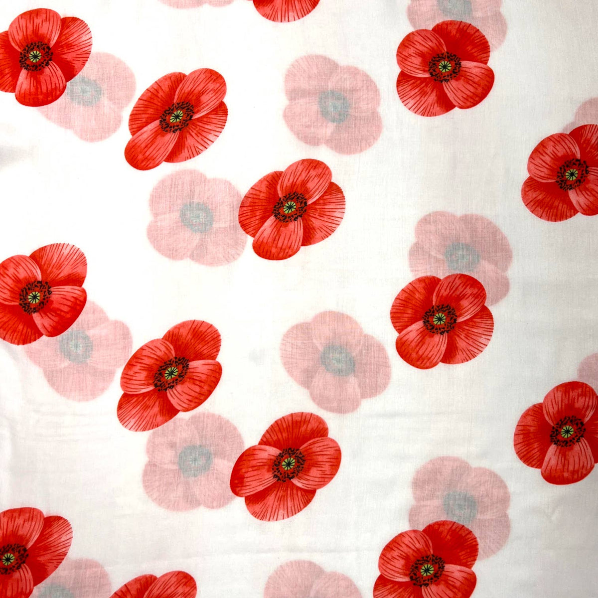 Poppy flower print on lightweight cotton mix scarf - The Coastal Boutique