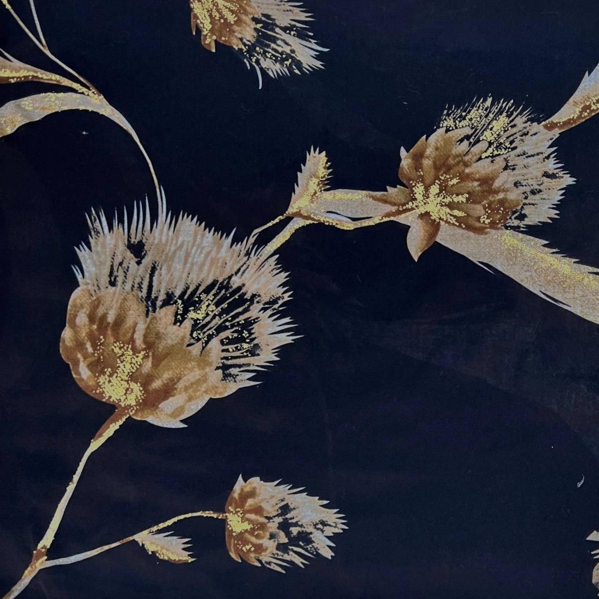Dusty miller flower print on medium weight scarf