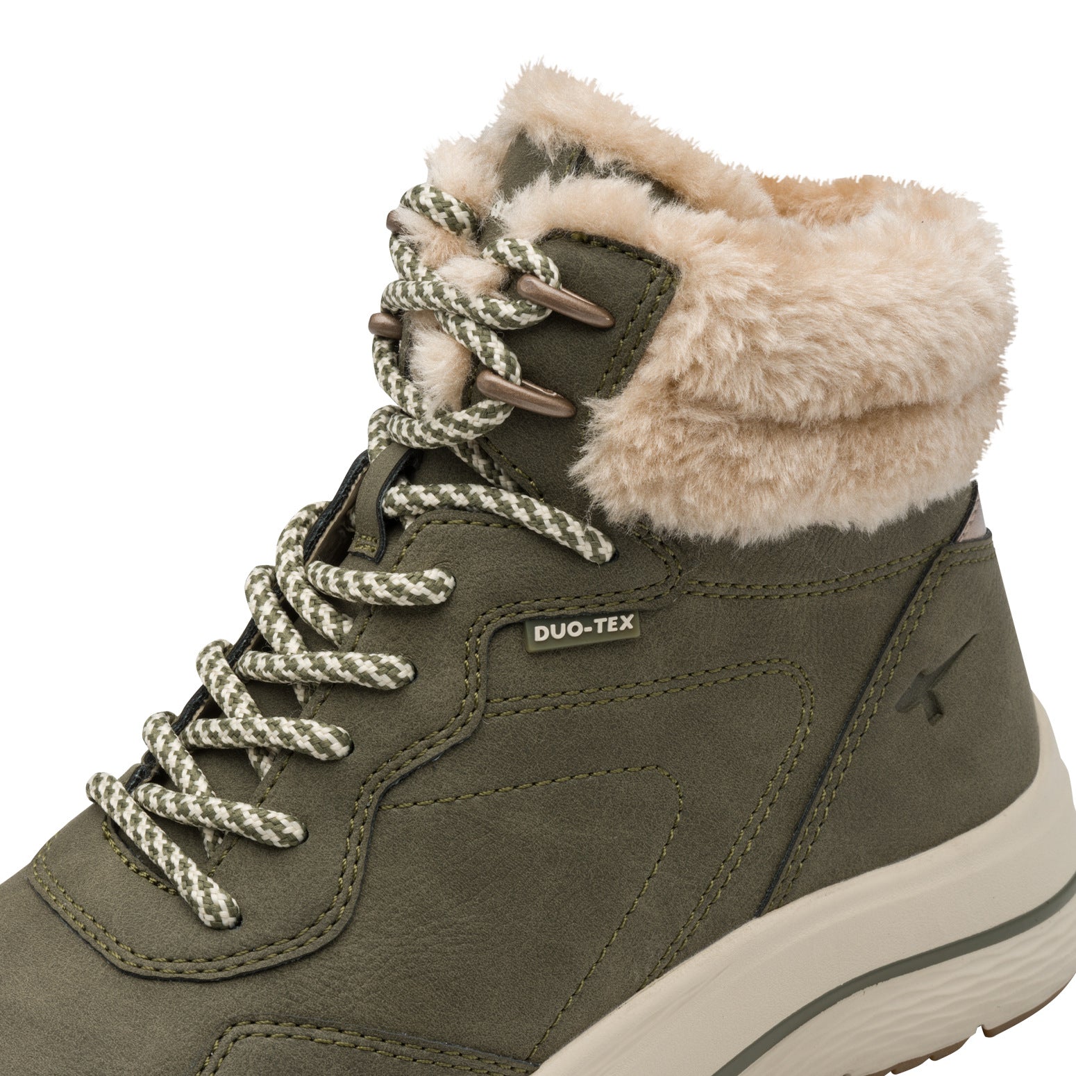 Tamaris Olive Faux Fur Lace-up Boots image 3