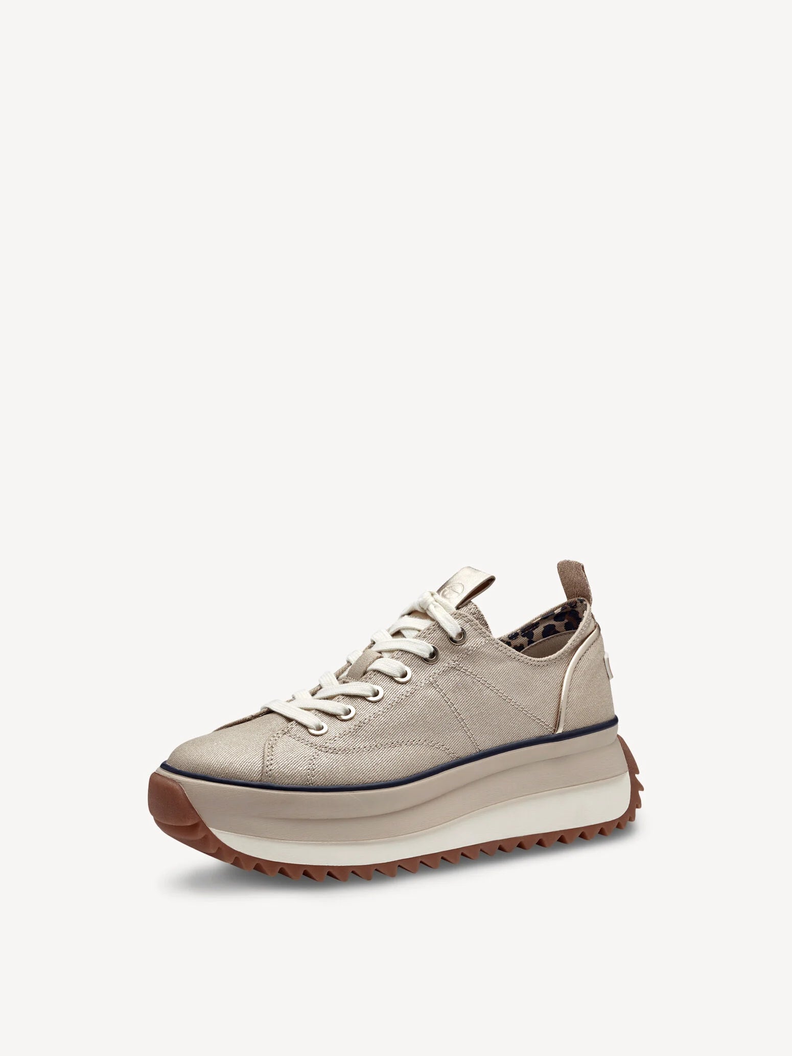 Tamaris Platform Champagne Lace Up Trainer image 4