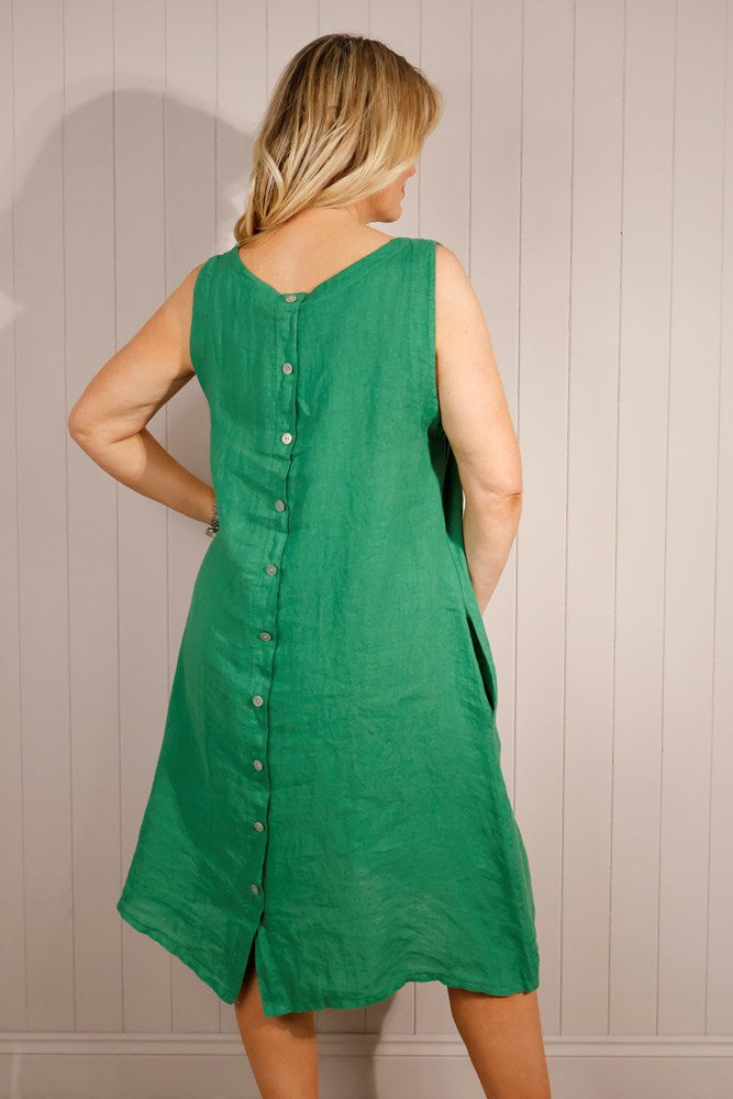 Goose Island Sleeveless Button Back Dress - The Coastal Boutique