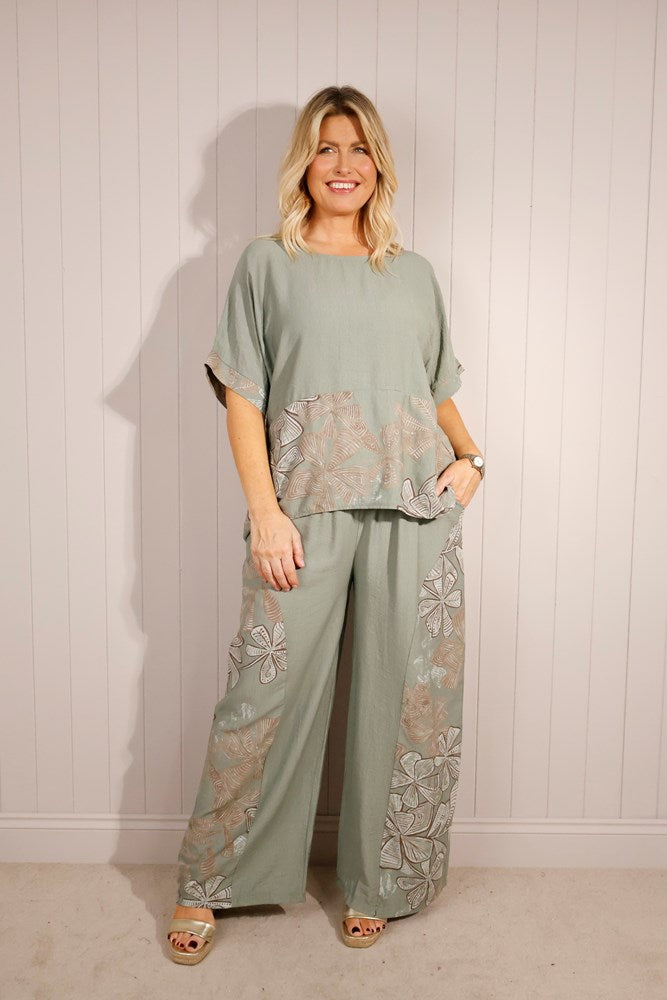 Goose Island Floral Print Top & Trouser Set - The Coastal Boutique