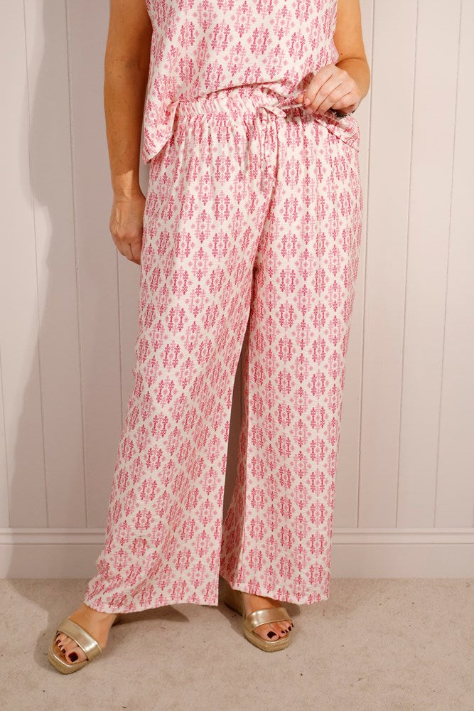 Goose Island Aztec Mono Print Trouser - The Coastal Boutique