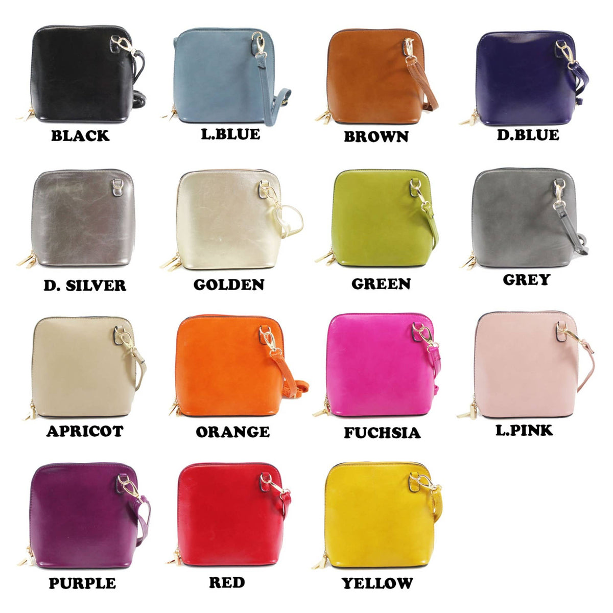 Faux leather square crossbody bag in a choice of colours - product view 1