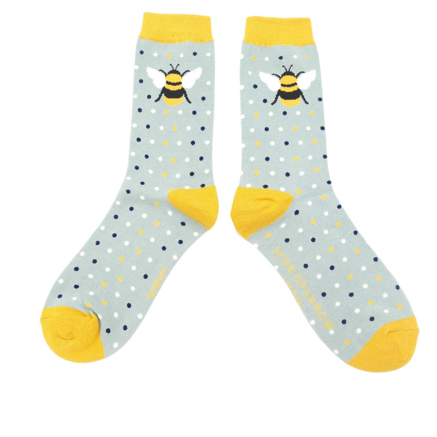 Women's Bamboo Socks - Bumble Bee Polka Dots image 0
