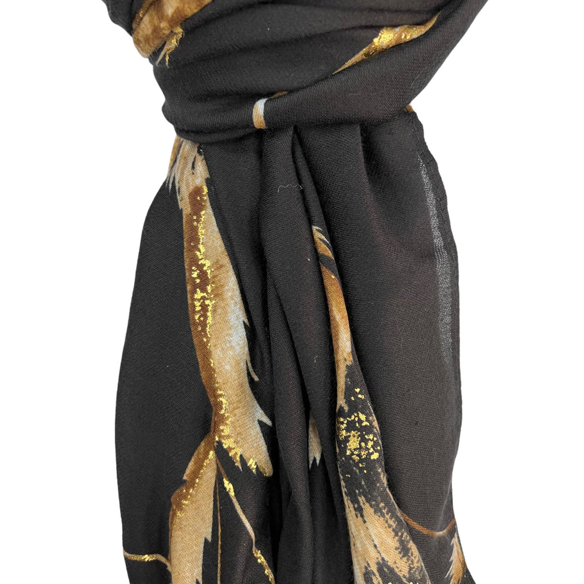 Dusty miller flower print on medium weight scarf