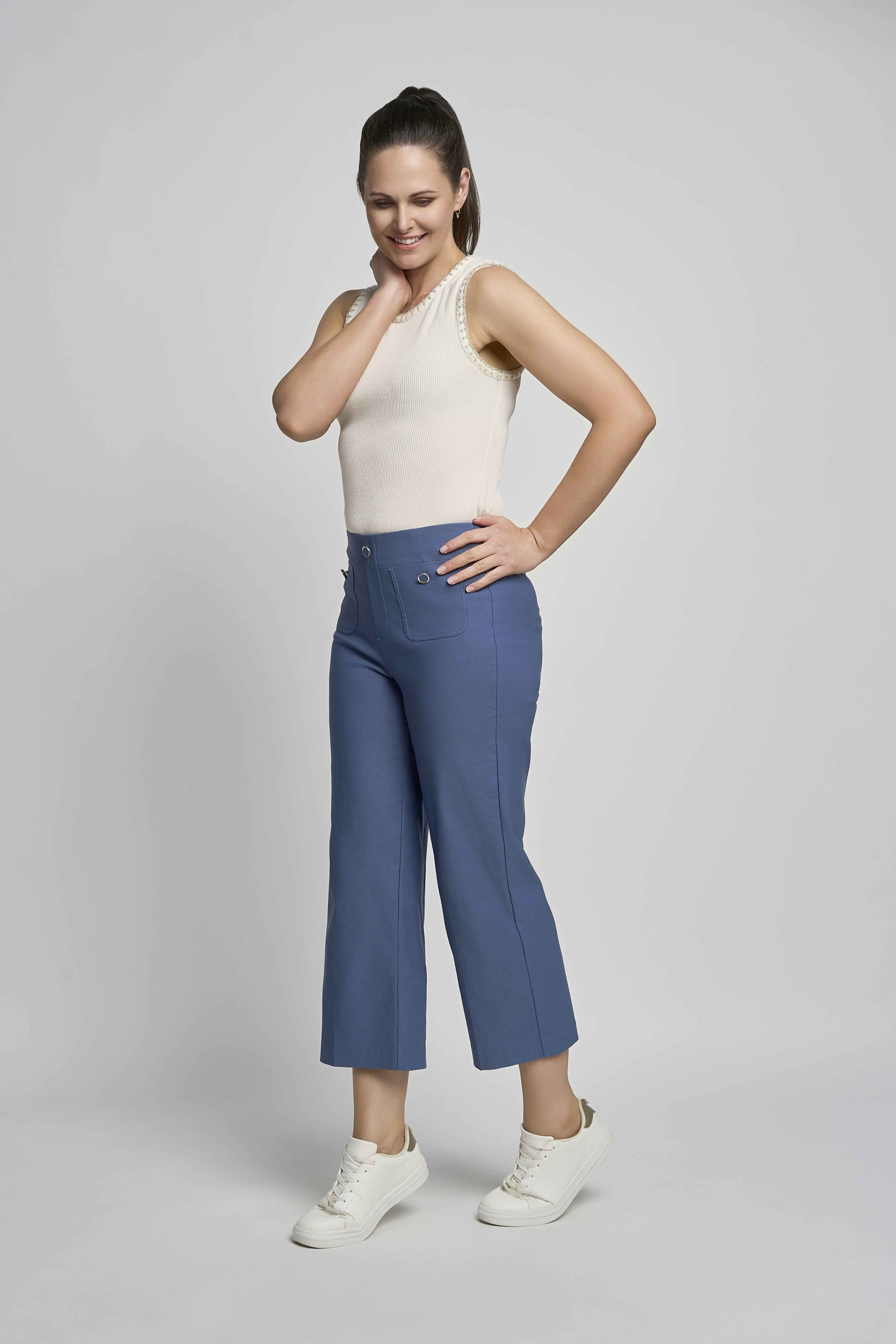 Pinns Wide Leg Culotte Trousers - The Coastal Boutique