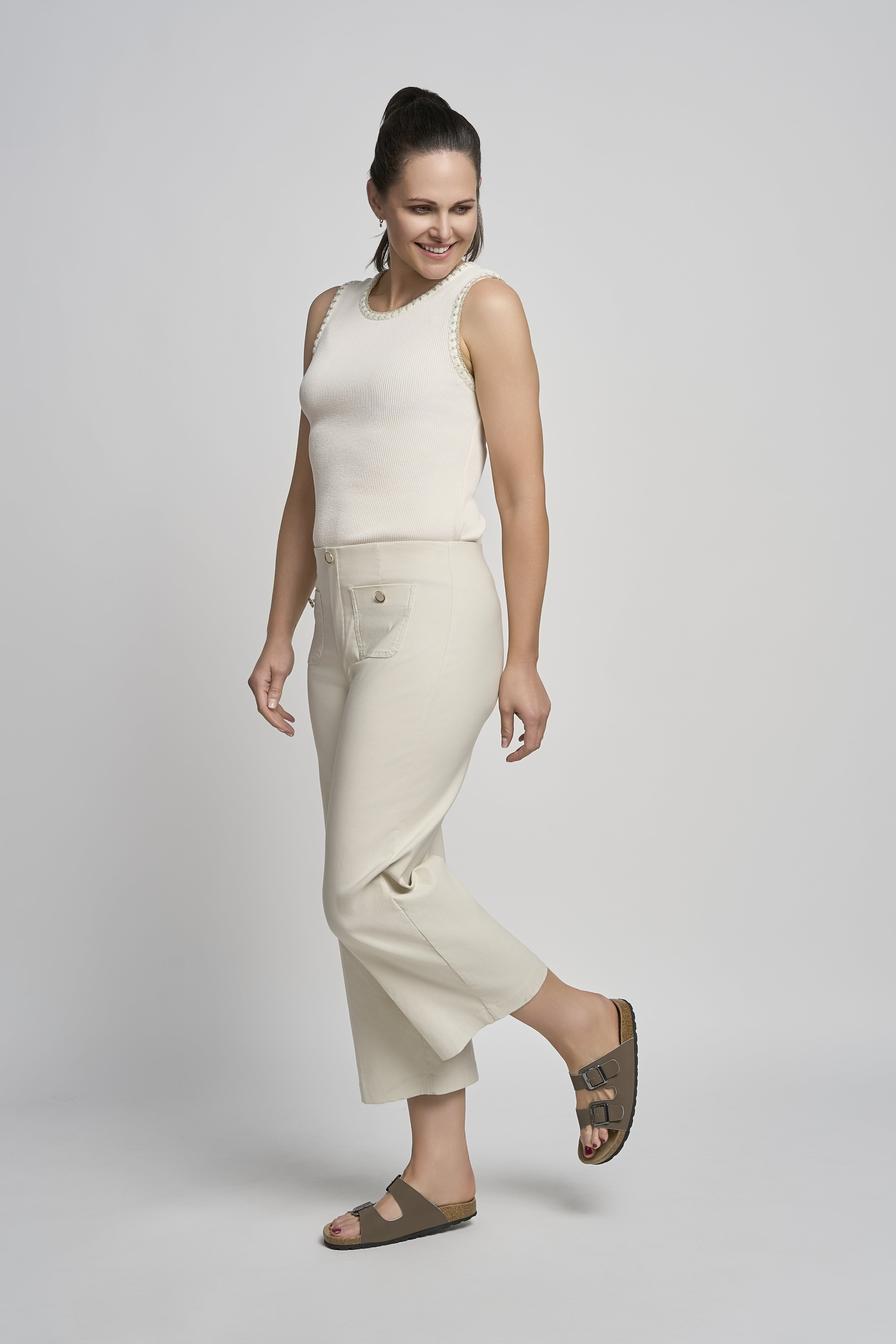 Pinns Wide Leg Culotte Trousers - The Coastal Boutique