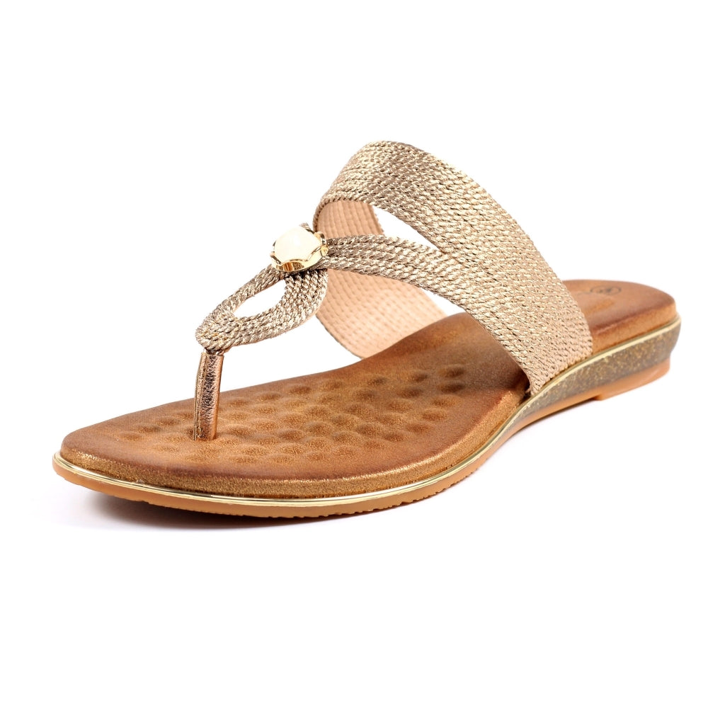 Lunar Ezra Gold Sandal with Toe Post image 10