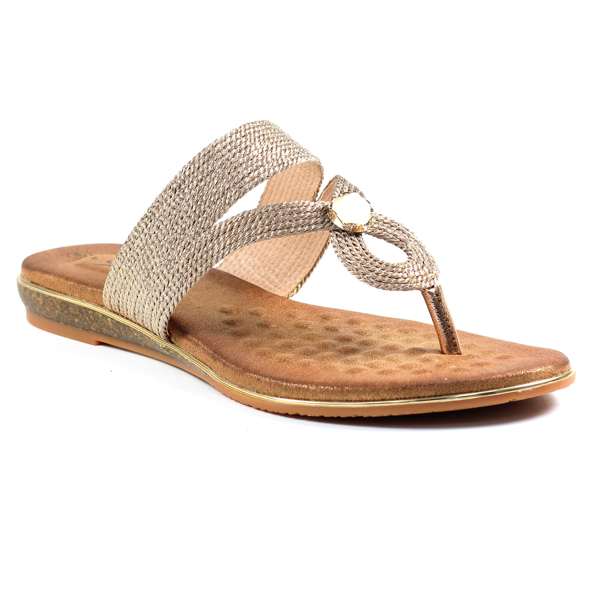 Lunar Ezra Gold Sandal with Toe Post image 2