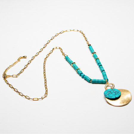 Jenna Long Beaded Stone Necklace image 0