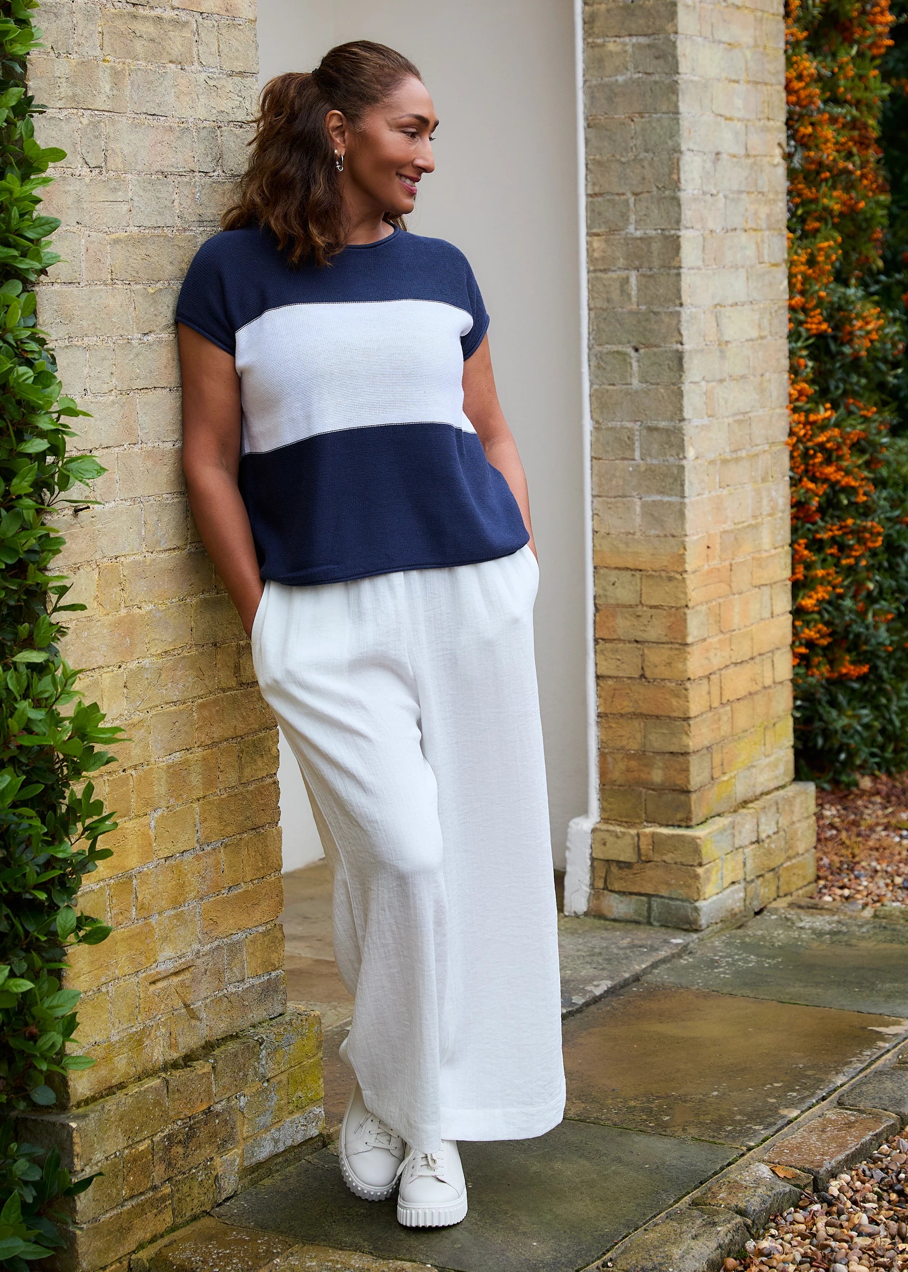 Dreams Sleeveless Boxy Stripe Jumper