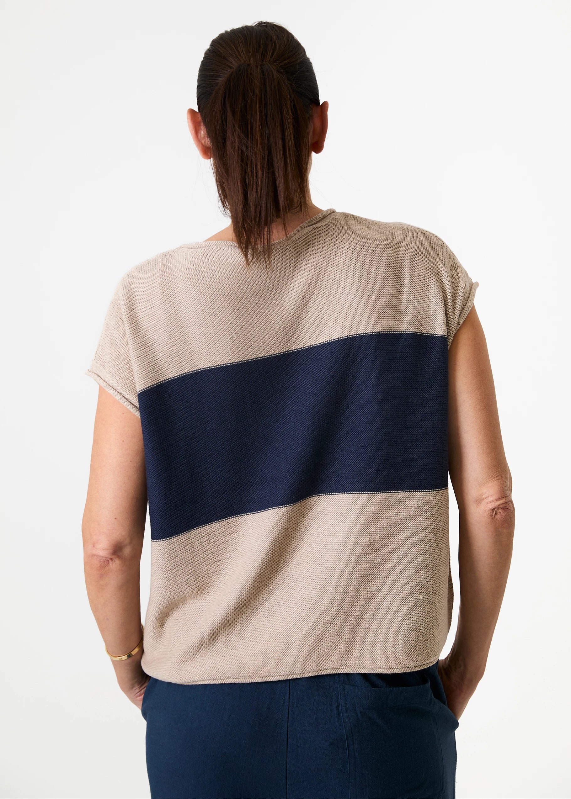 Dreams Sleeveless Boxy Stripe Jumper