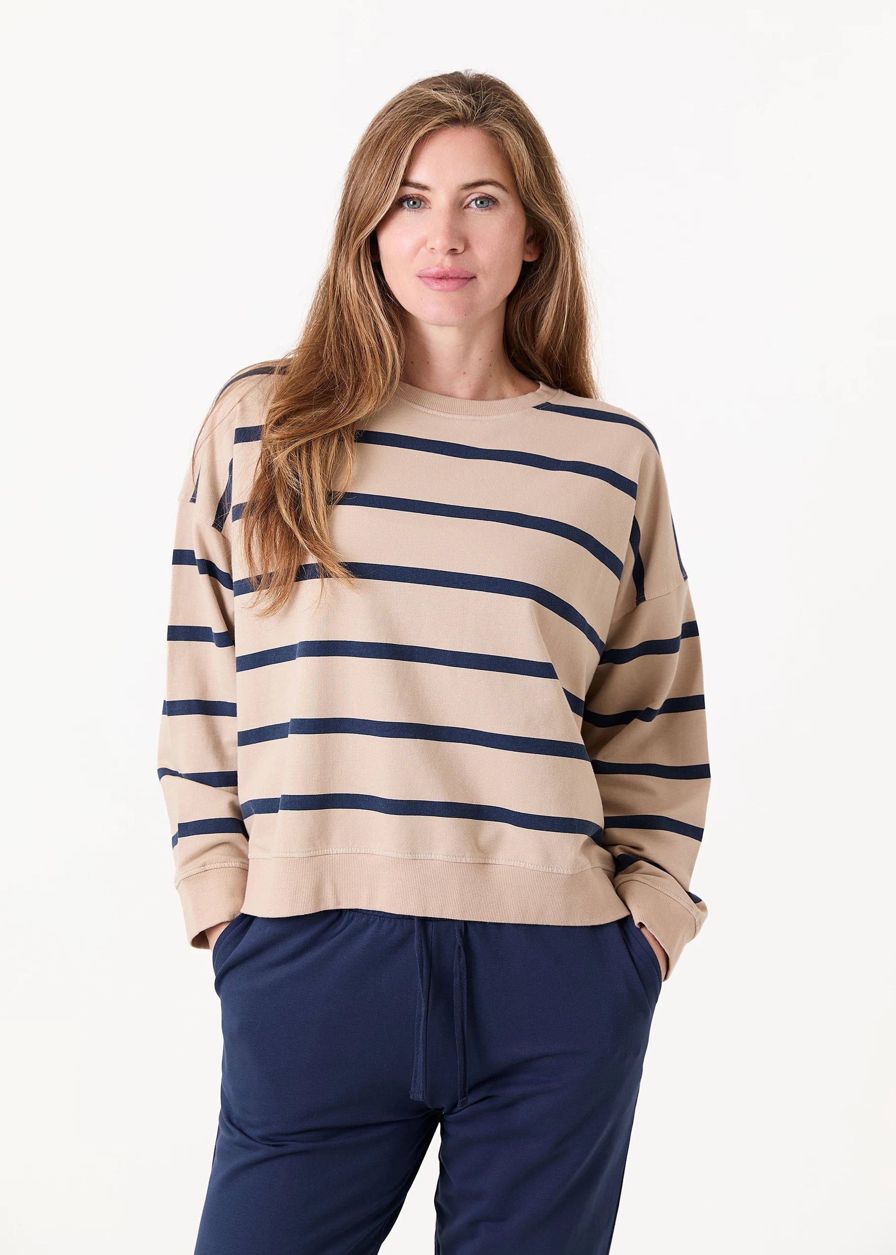 Dreams Stripe Crew Neck Sweatshirt