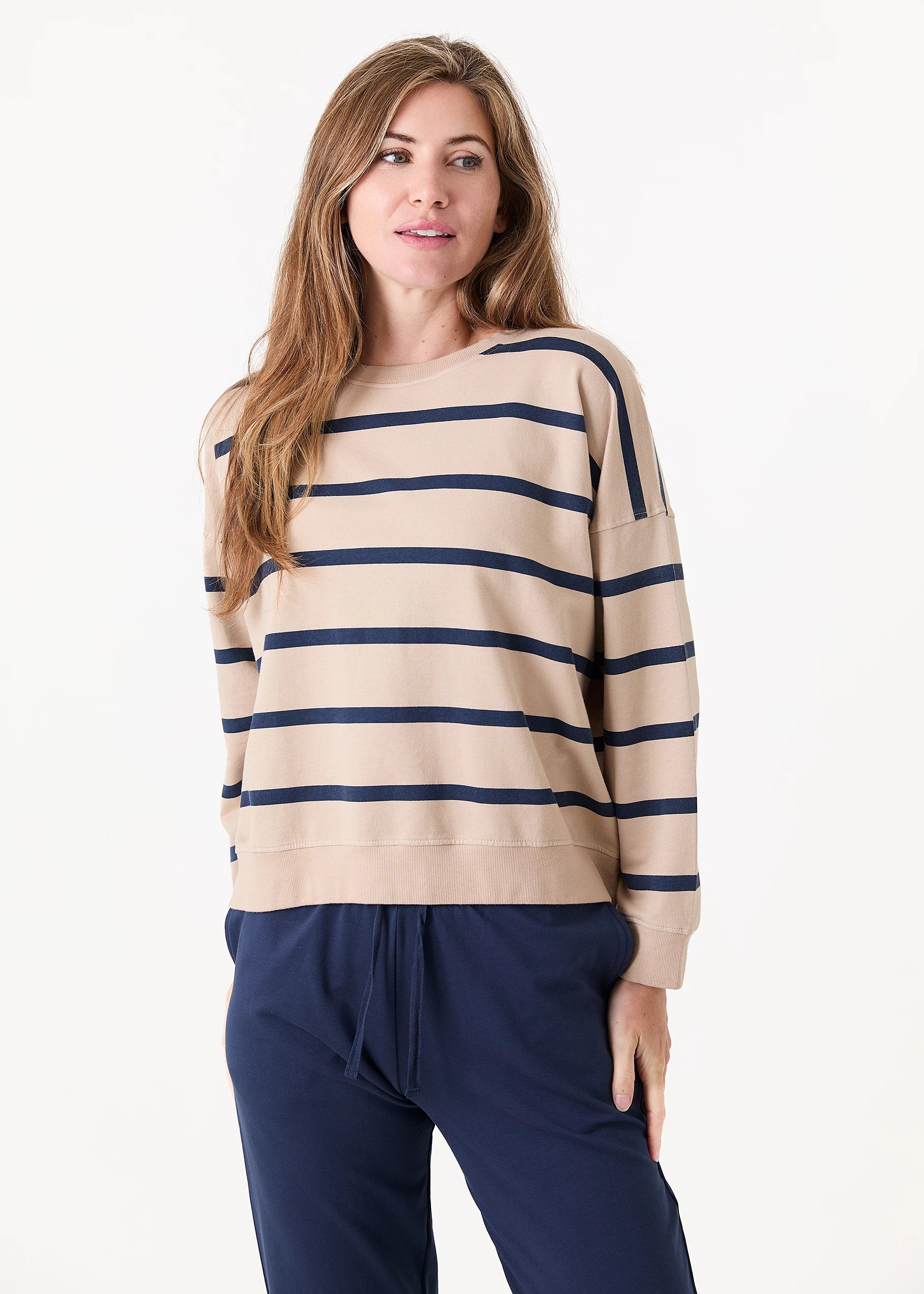 Dreams Stripe Crew Neck Sweatshirt