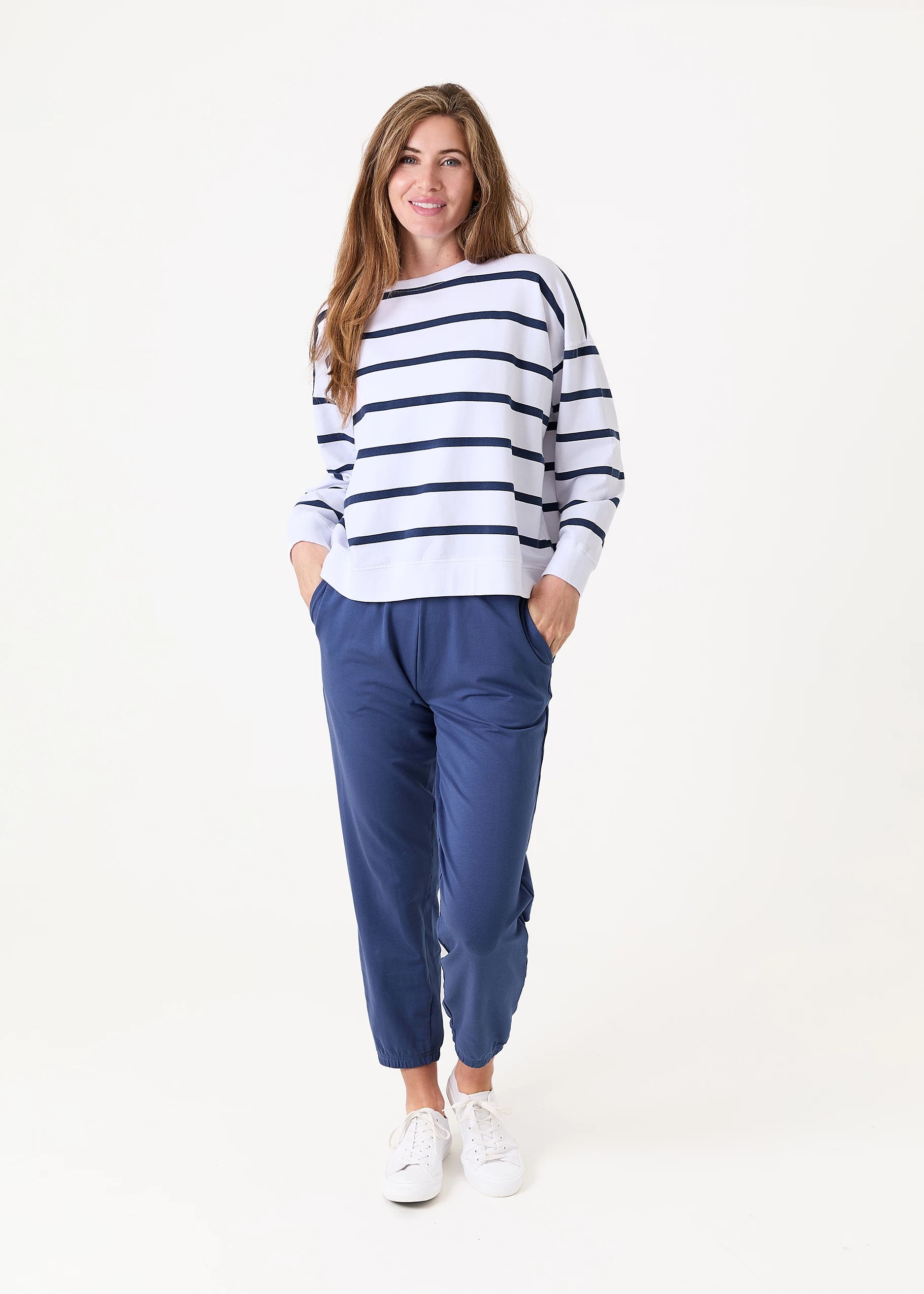 Dreams Stripe Crew Neck Sweatshirt