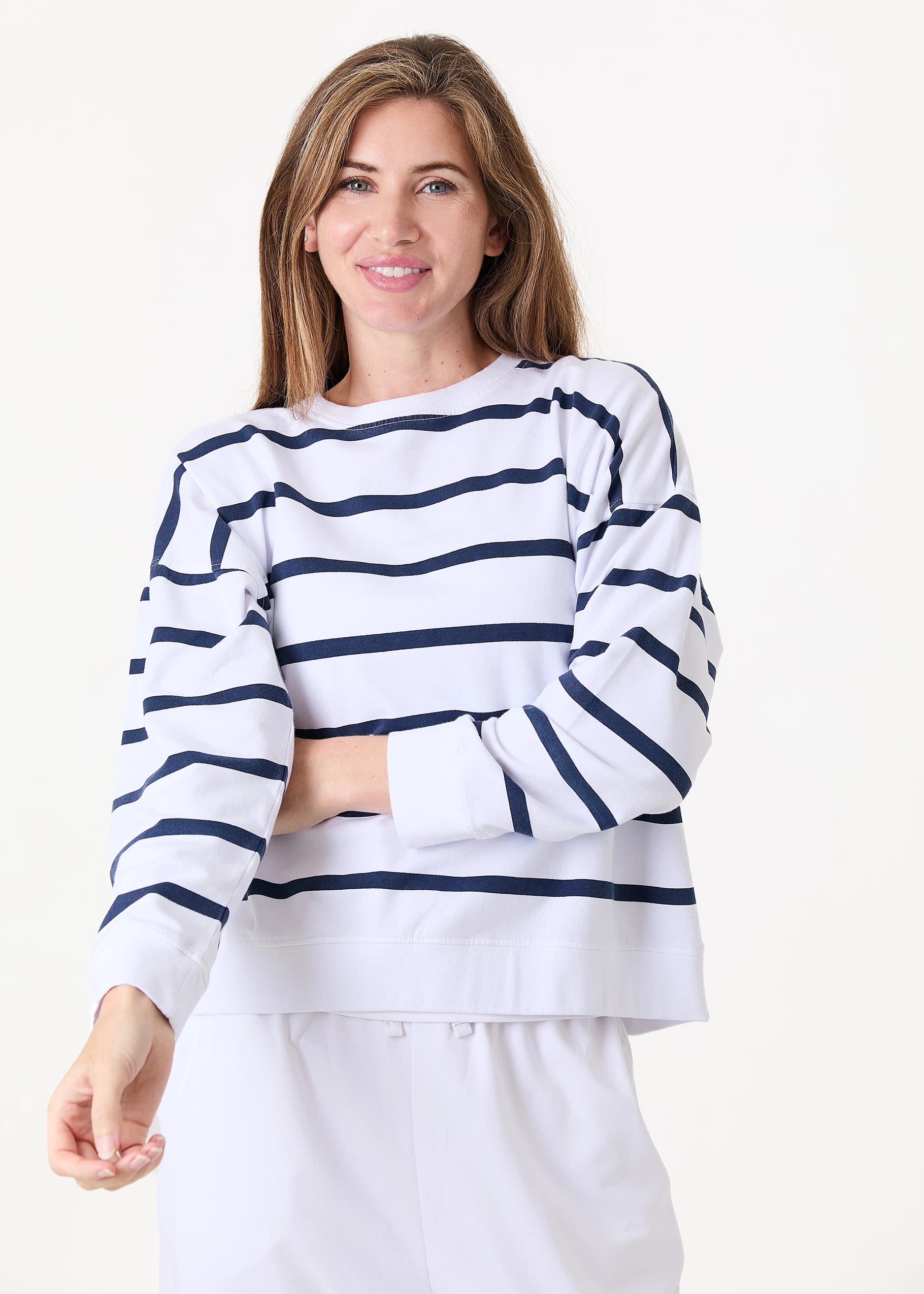Dreams Stripe Crew Neck Sweatshirt