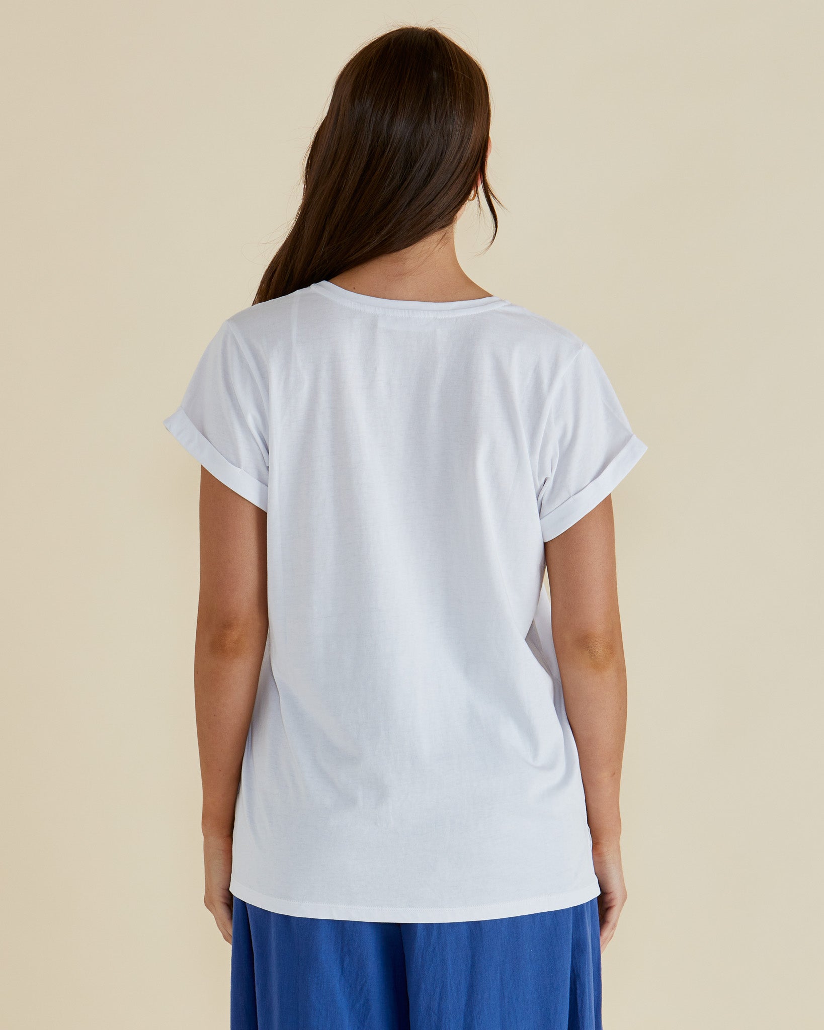 Betty Basics Ayla White V-Neck T-Shirt