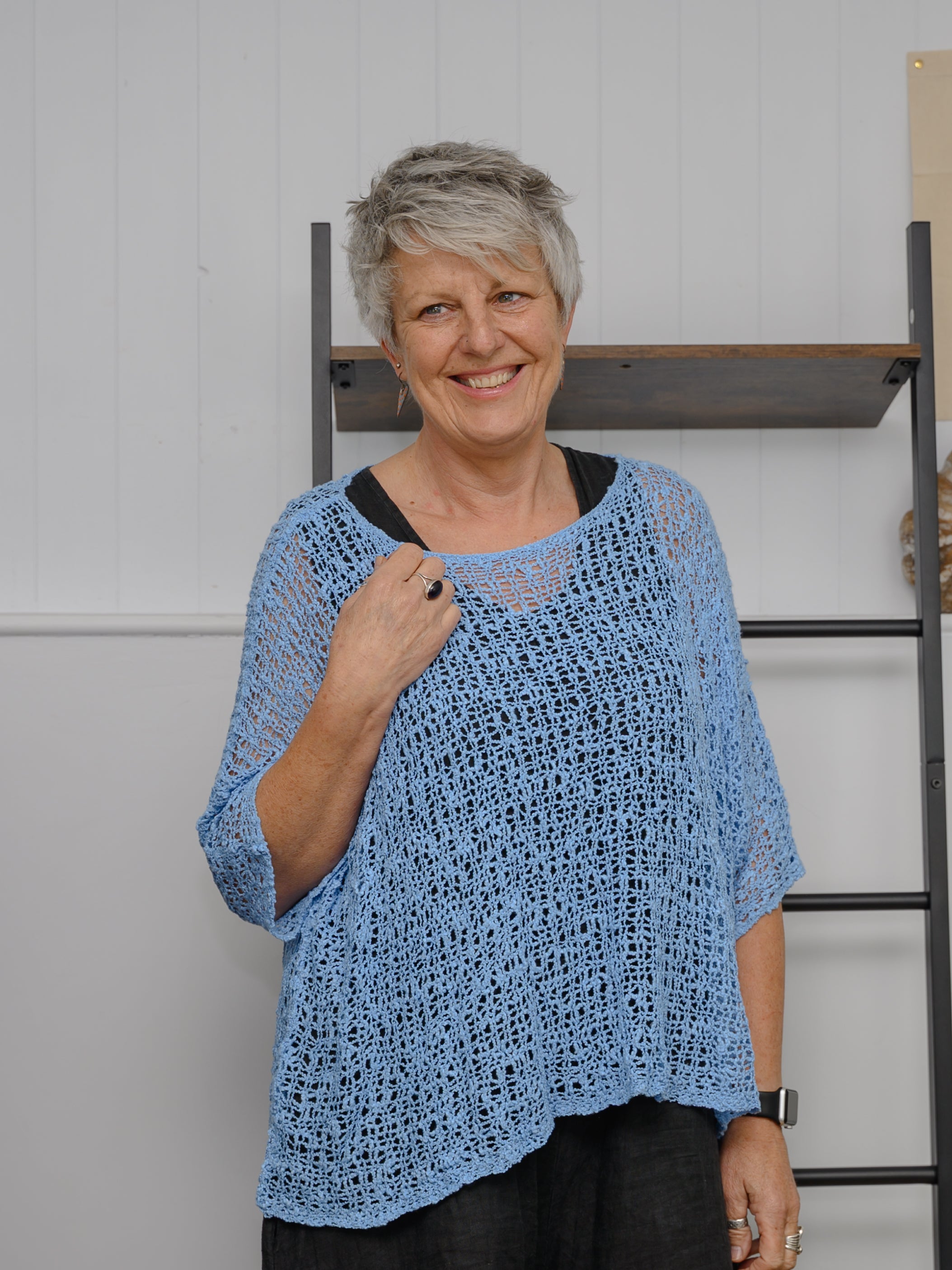 Lightweight Knit Summer Popcorn Poncho
