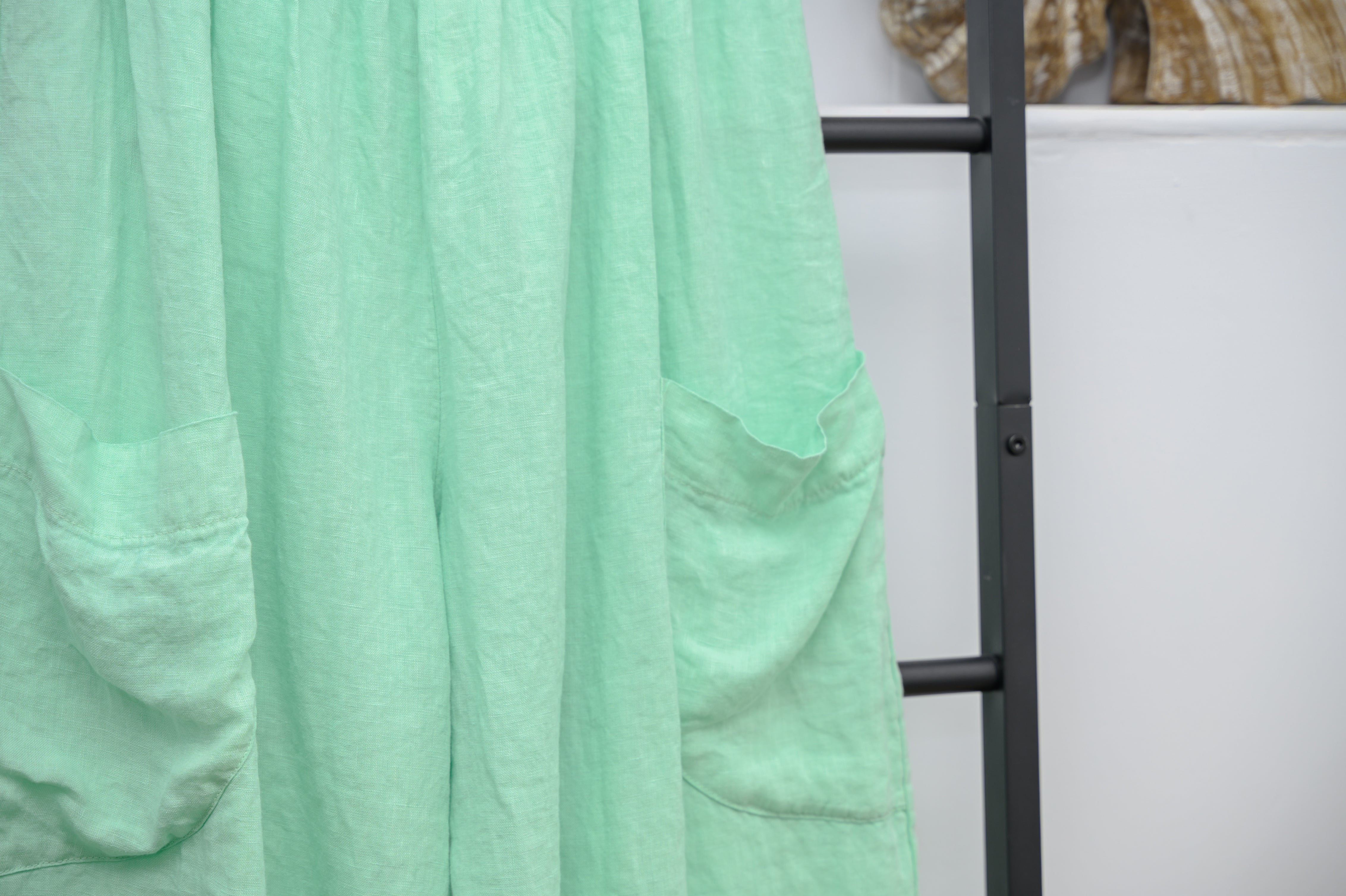 Pure Linen 3/4 Wide Leg Trousers