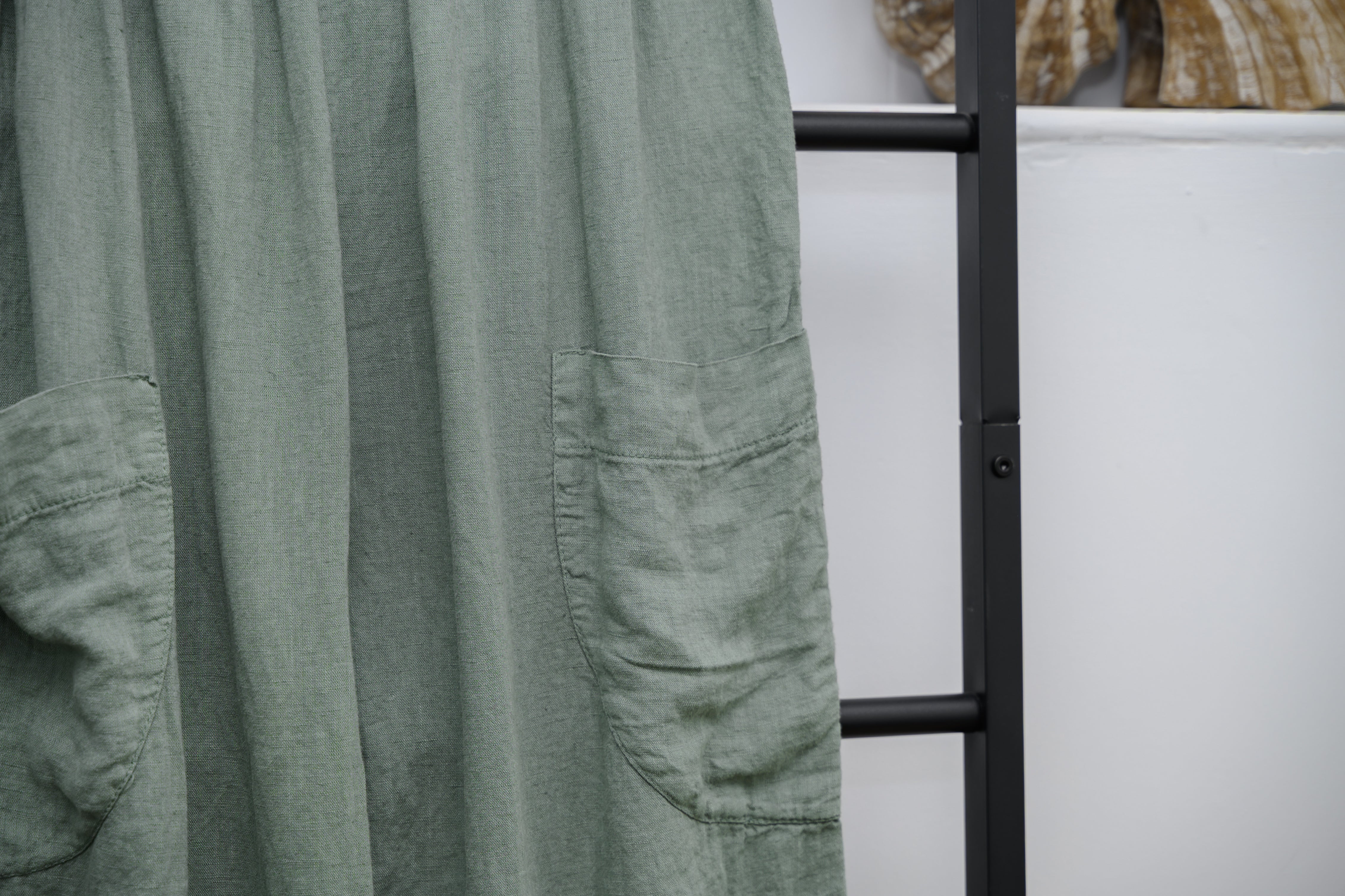 Pure Linen 3/4 Wide Leg Trousers