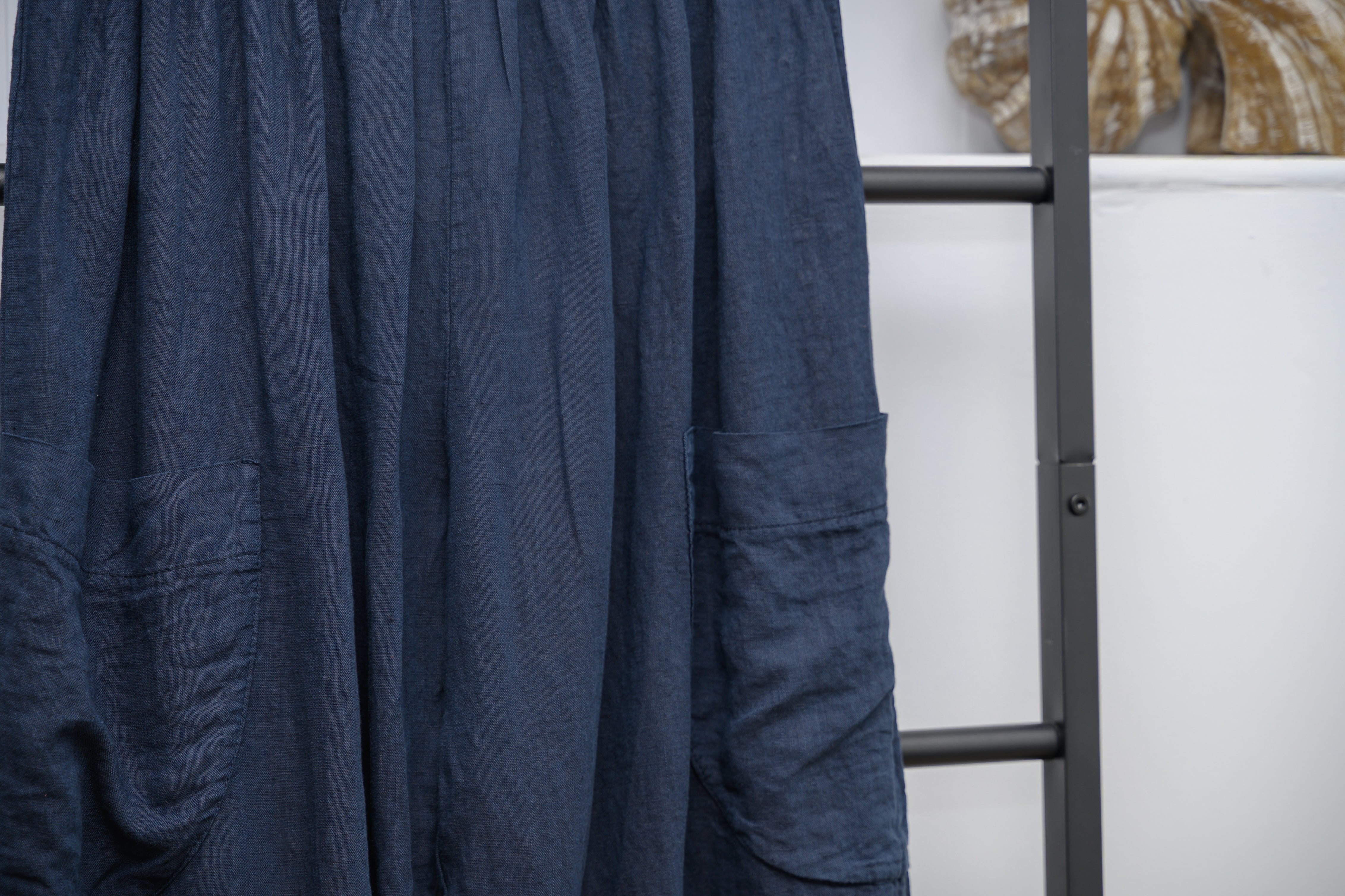 Pure Linen 3/4 Wide Leg Trousers
