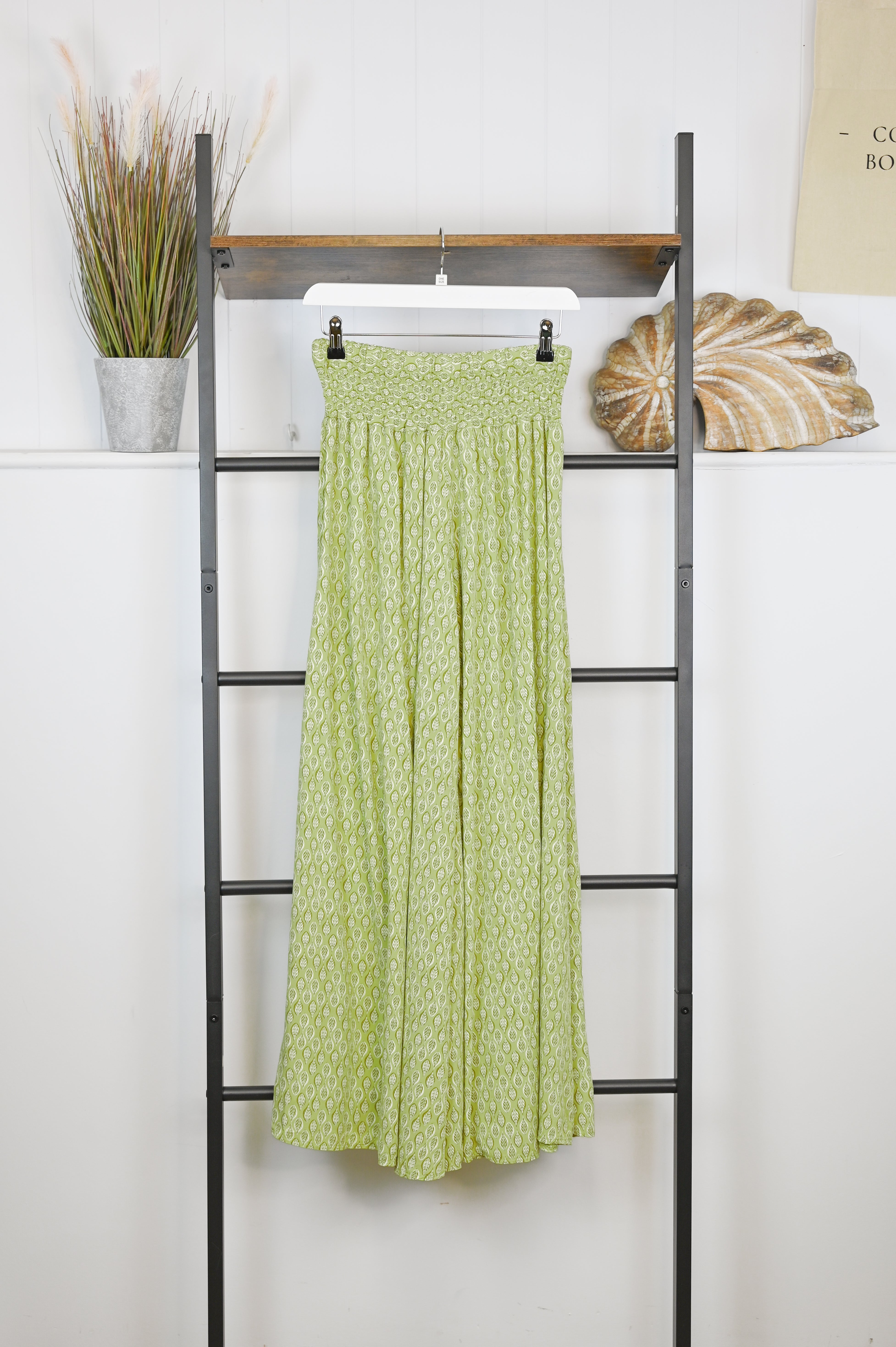 Leaf Print Super Wide Leg Palazzo Trousers - The Coastal Boutique