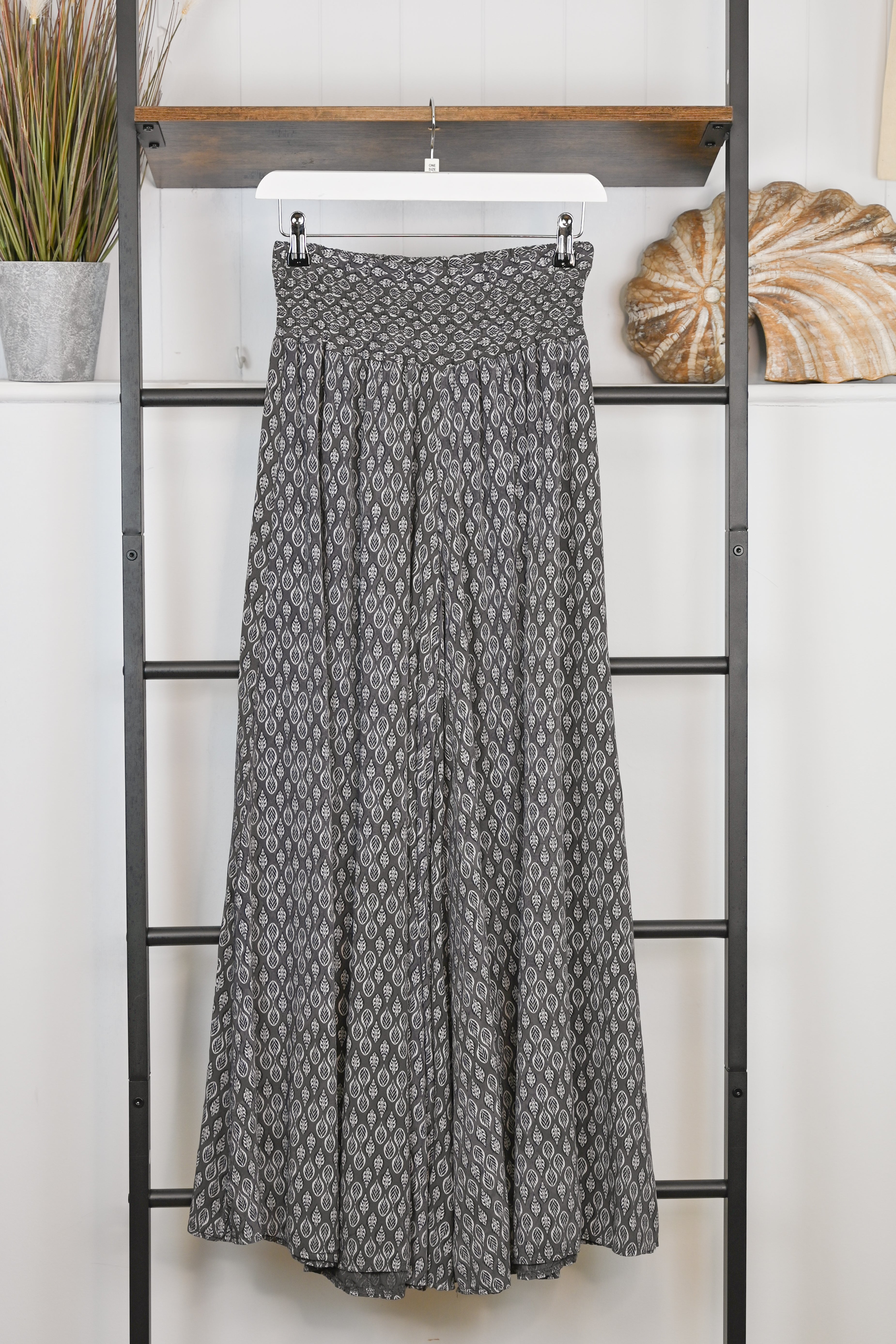 Leaf Print Super Wide Leg Palazzo Trousers - The Coastal Boutique