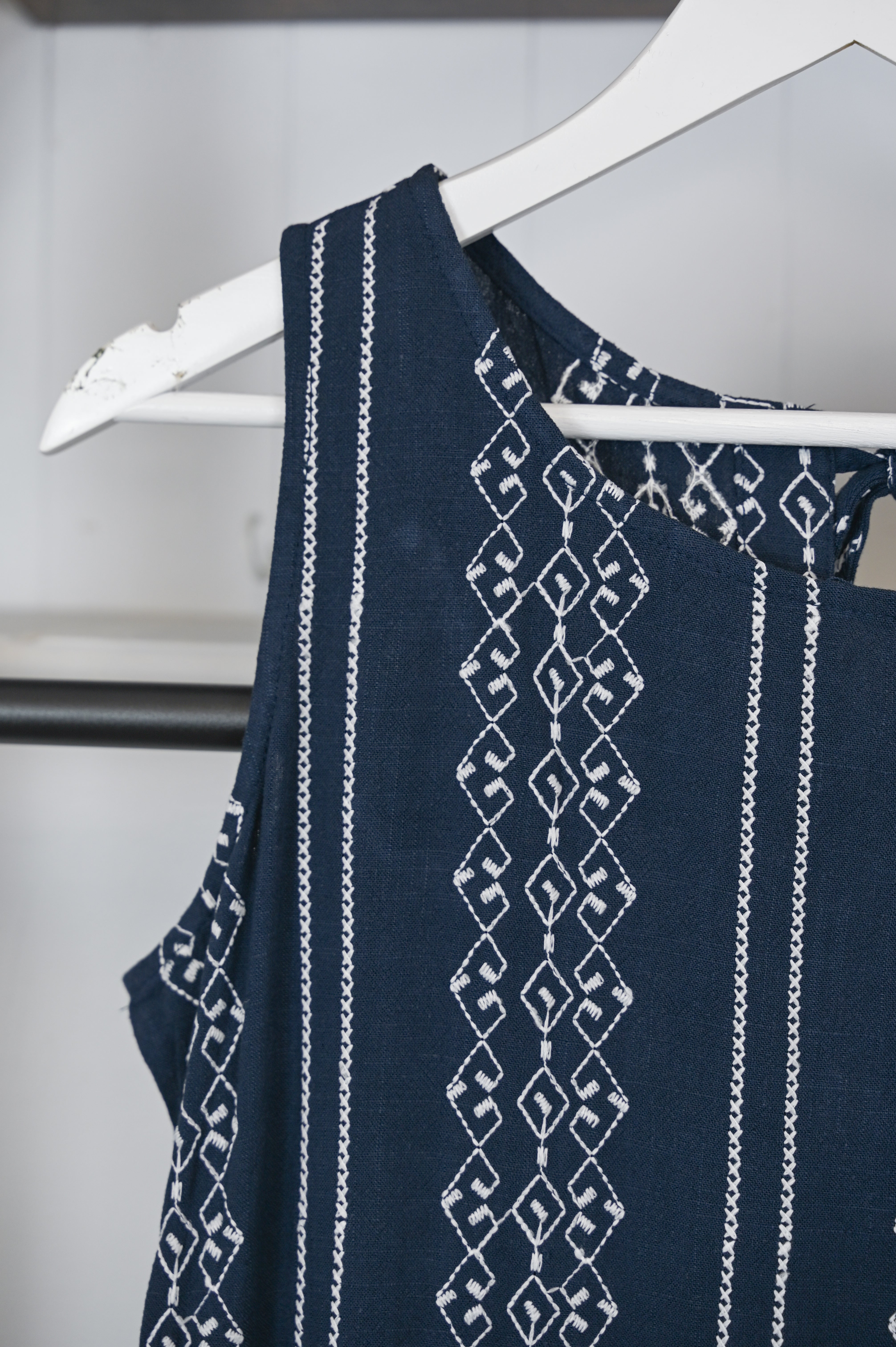 Dreams Embroidered Tie Back Maxi Dress - The Coastal Boutique