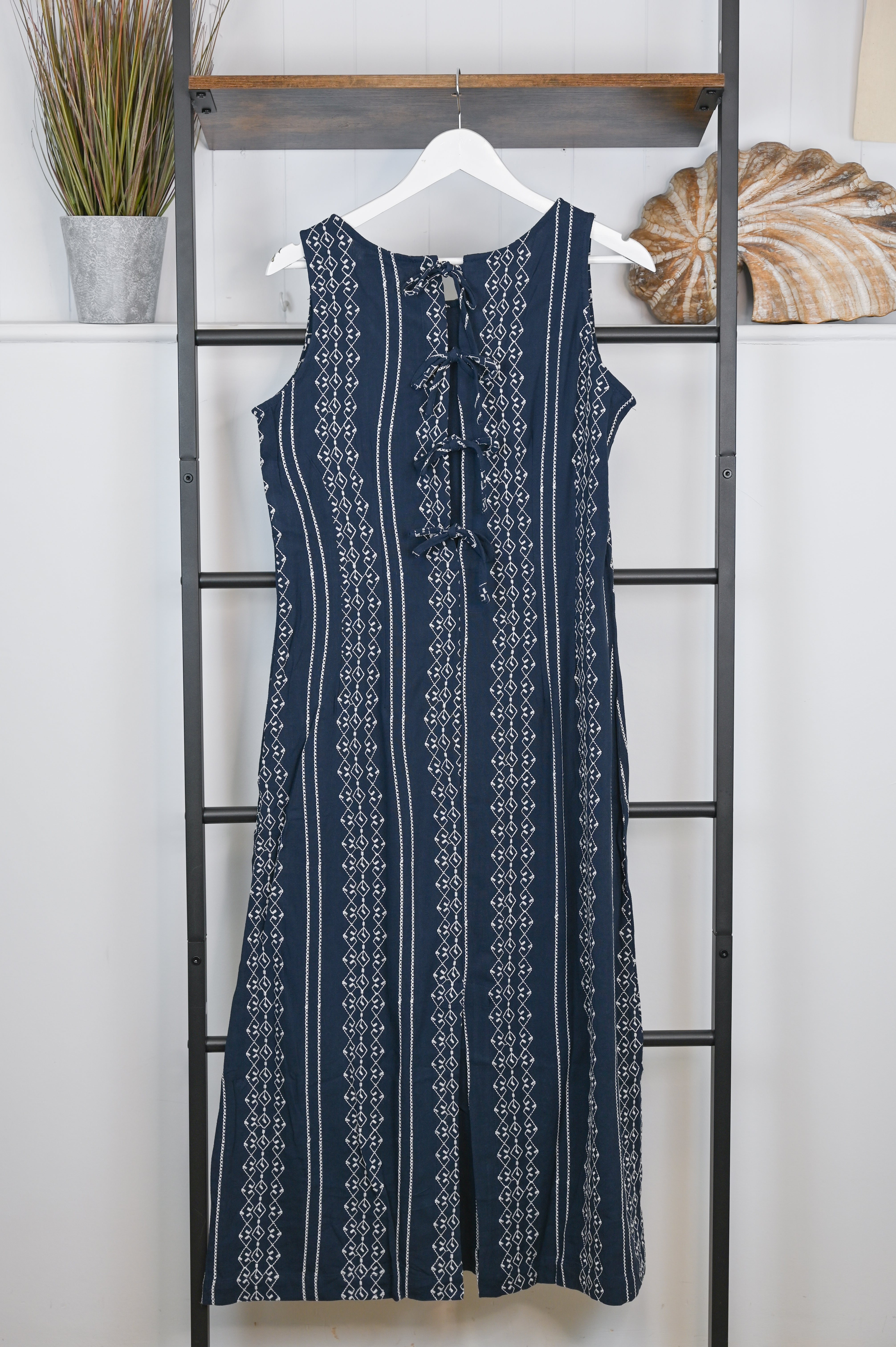 Dreams Embroidered Tie Back Maxi Dress - The Coastal Boutique