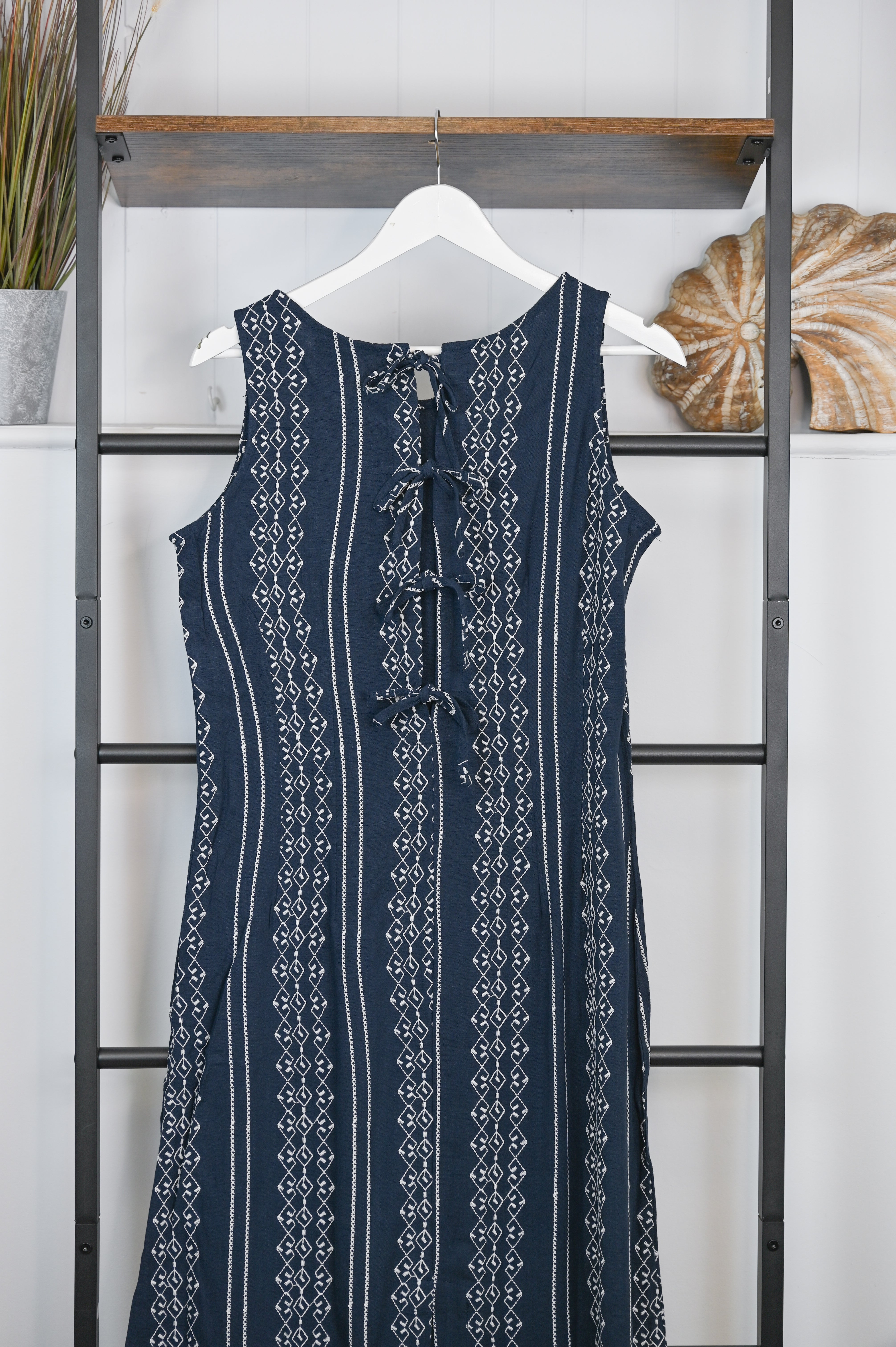 Dreams Embroidered Tie Back Maxi Dress - The Coastal Boutique