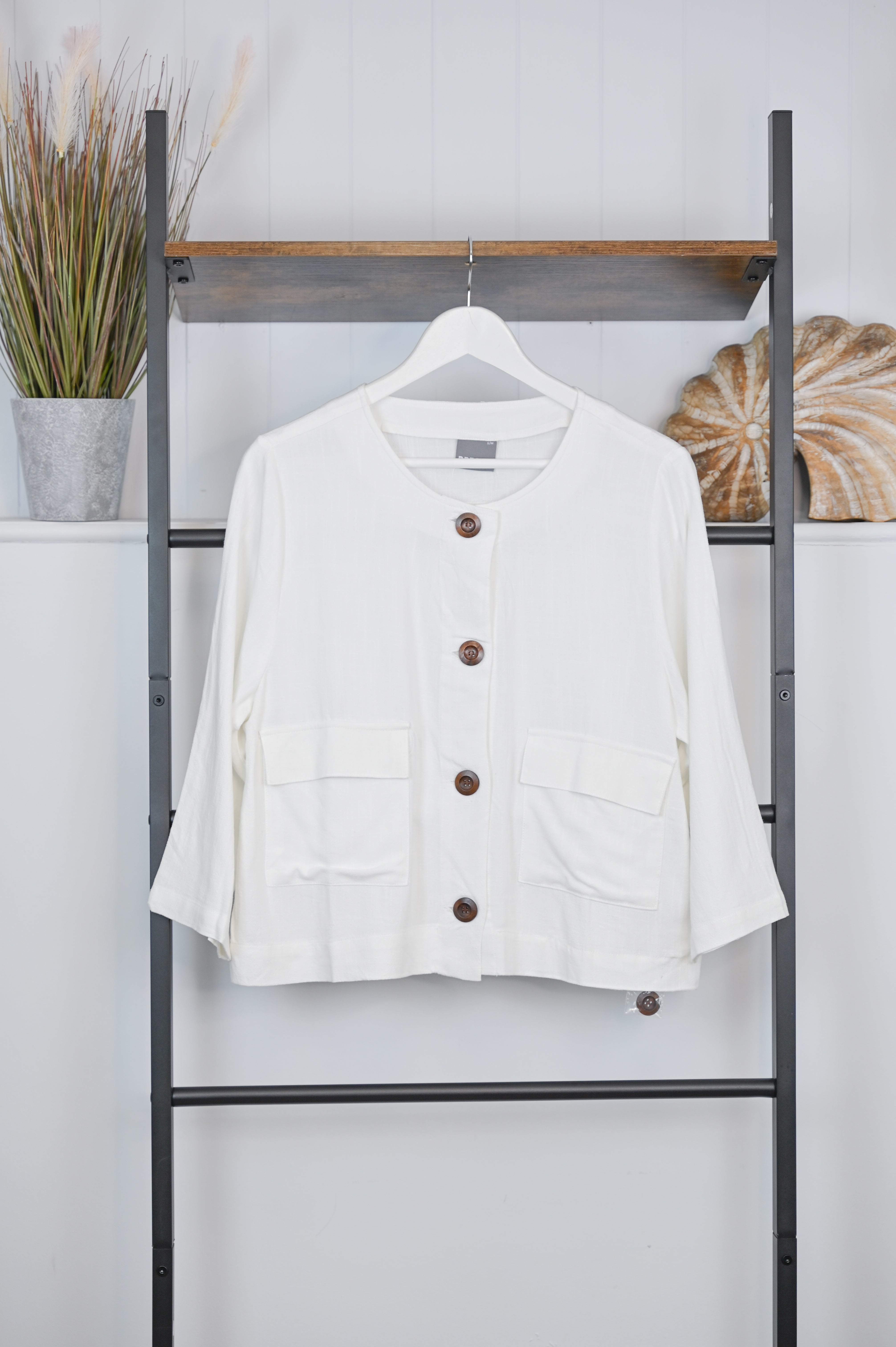 Dreams Boxy Round Neck Jacket - The Coastal Boutique