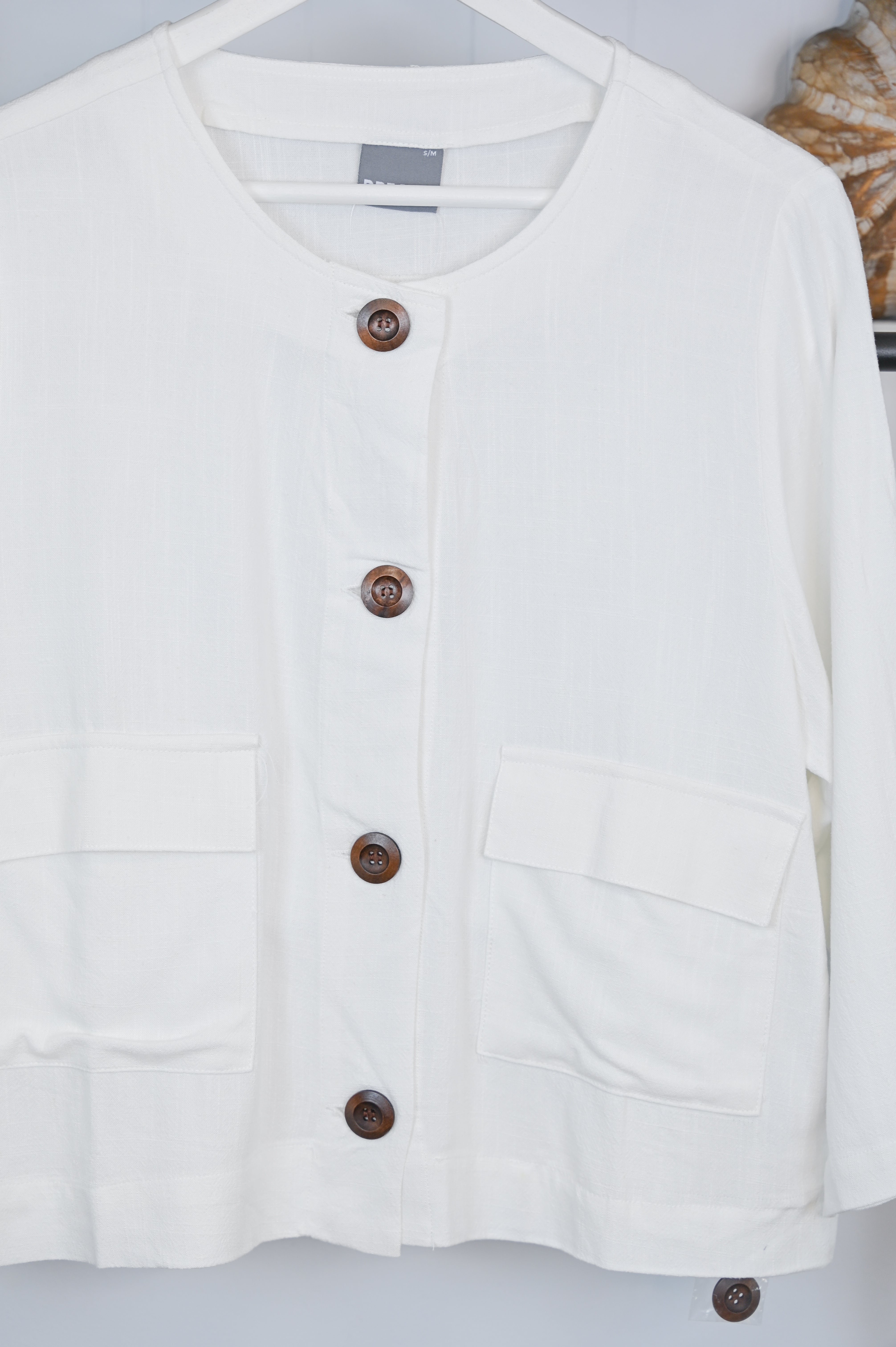 Dreams Boxy Round Neck Jacket - The Coastal Boutique