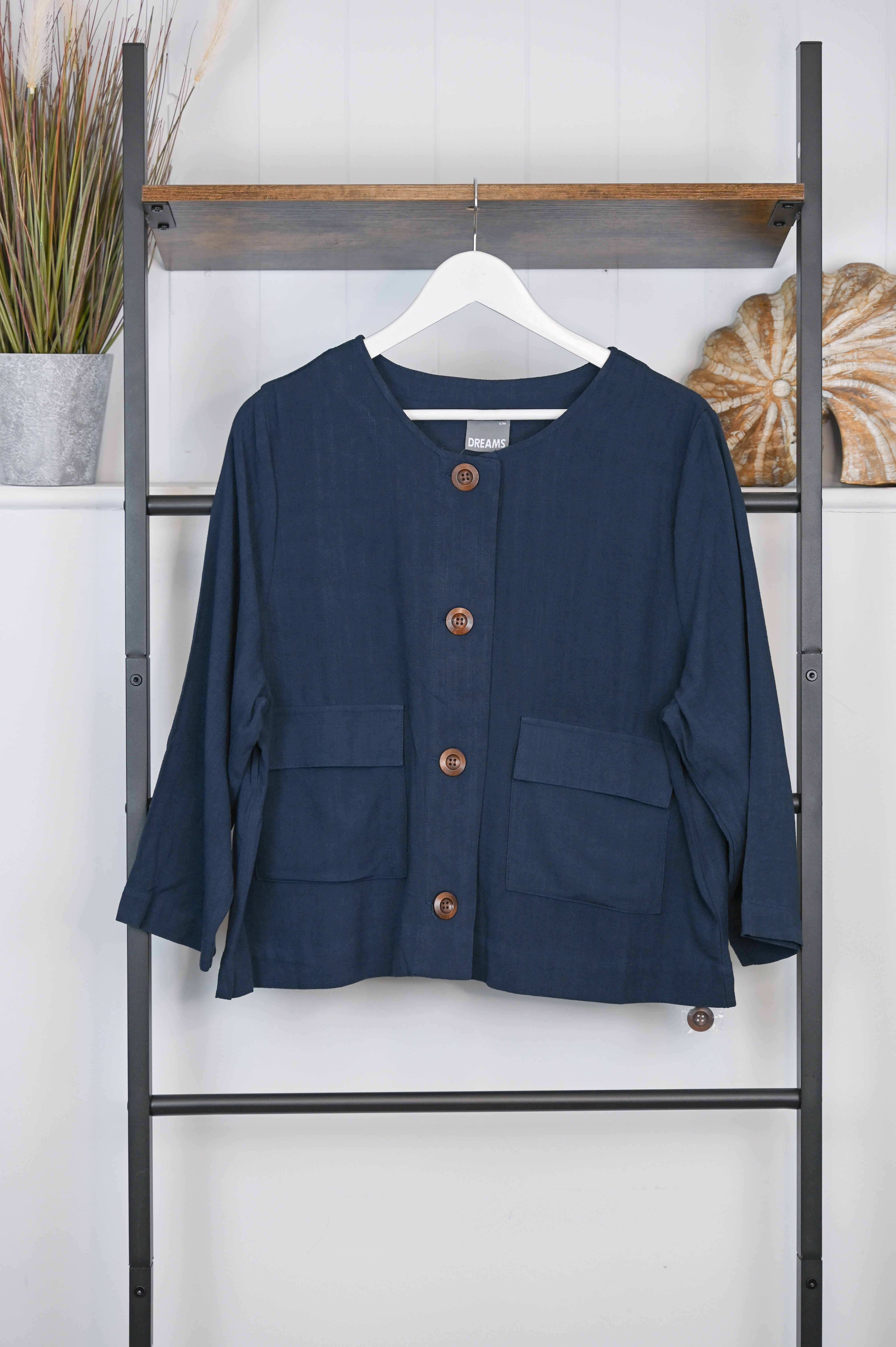 Dreams Boxy Round Neck Jacket - The Coastal Boutique